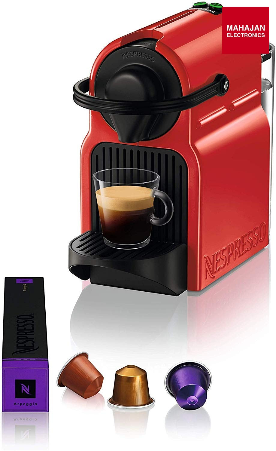 Nespresso Inissia Coffee Capsule Machine, Red Mahajan Electronics Online