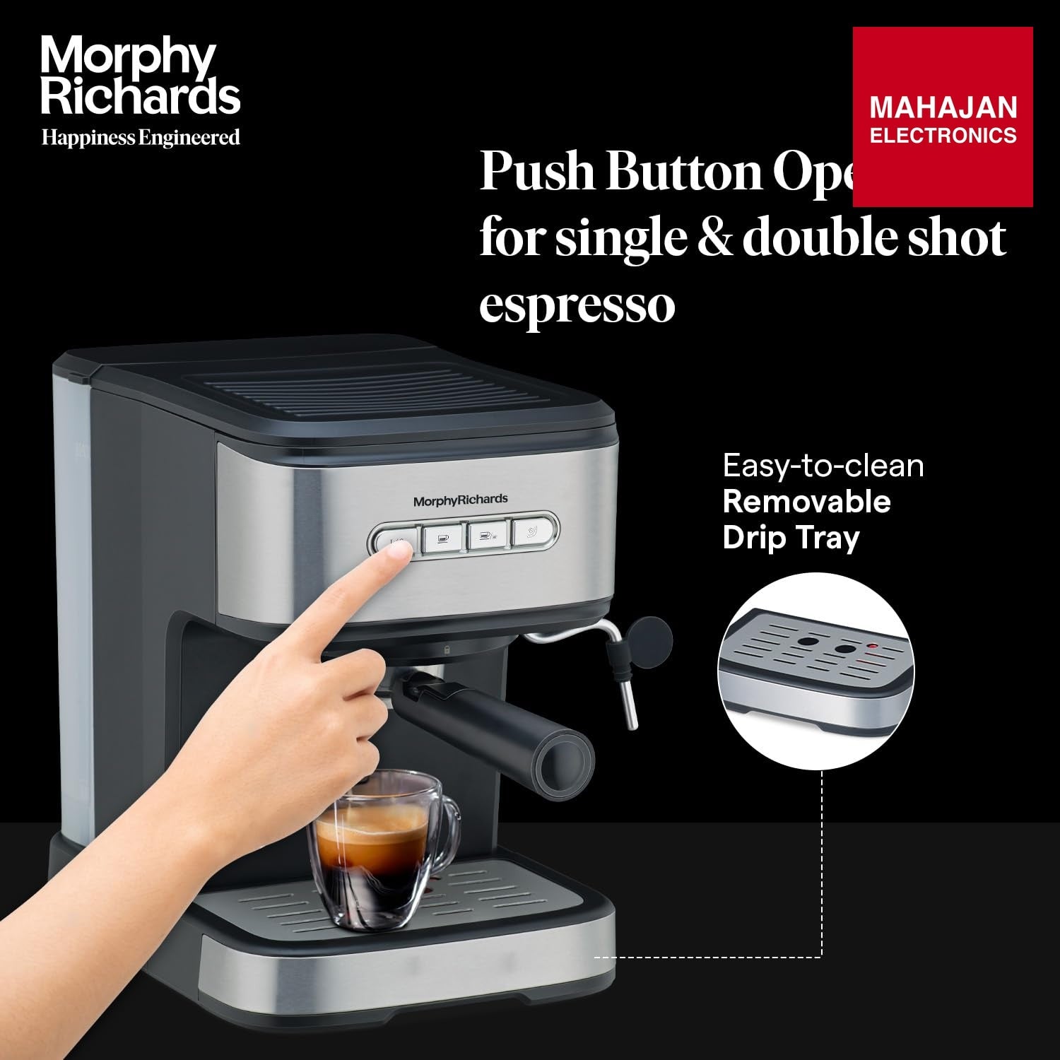 Morphy Richards Impresso Coffee Making Machine|Upto 20 Bar Pressure Rich Espresso Coffee Maker – Mahajan Electronics Online.
