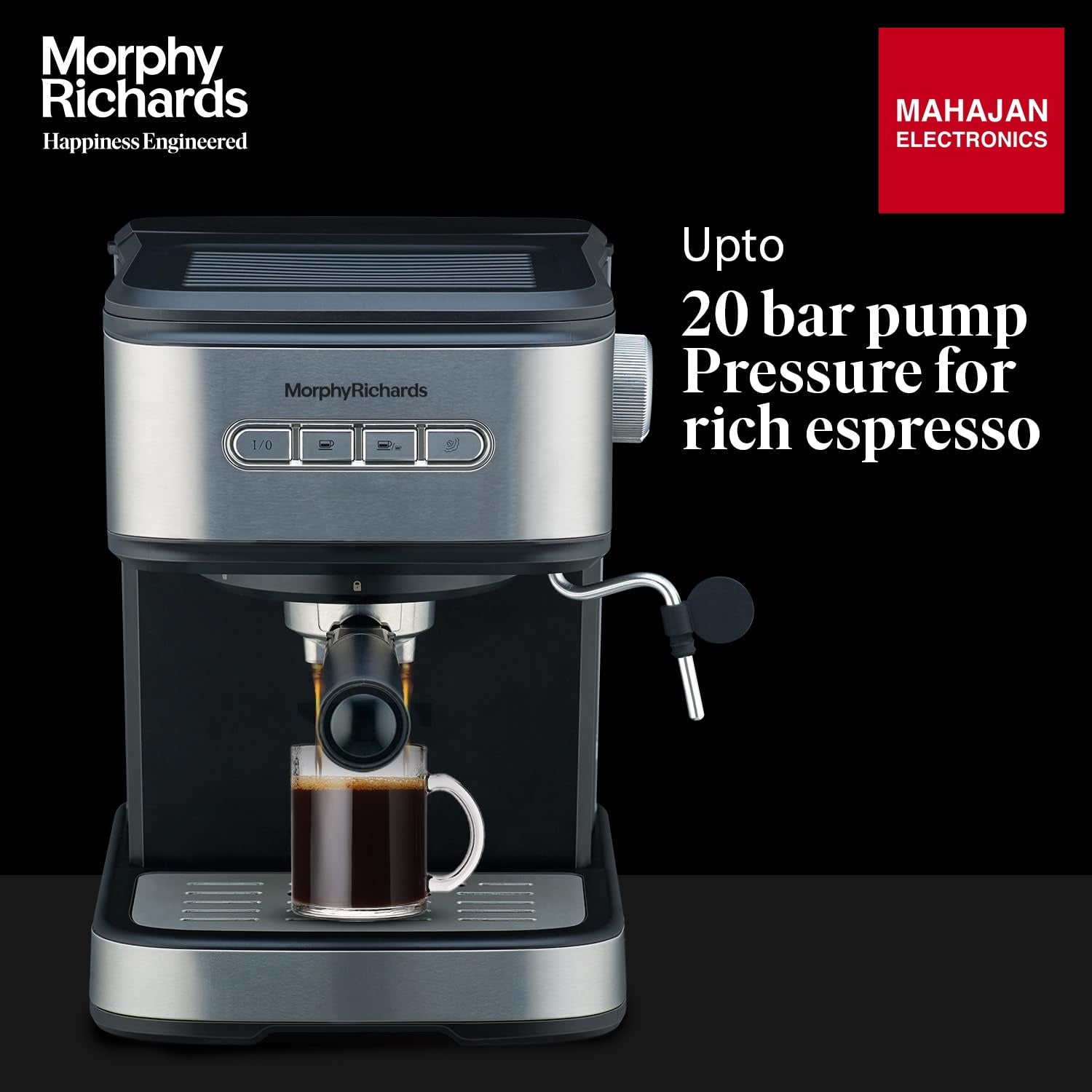 Morphy Richards Impresso Coffee Making Machine|Upto 20 Bar Pressure Rich Espresso Coffee Maker – Mahajan Electronics Online.