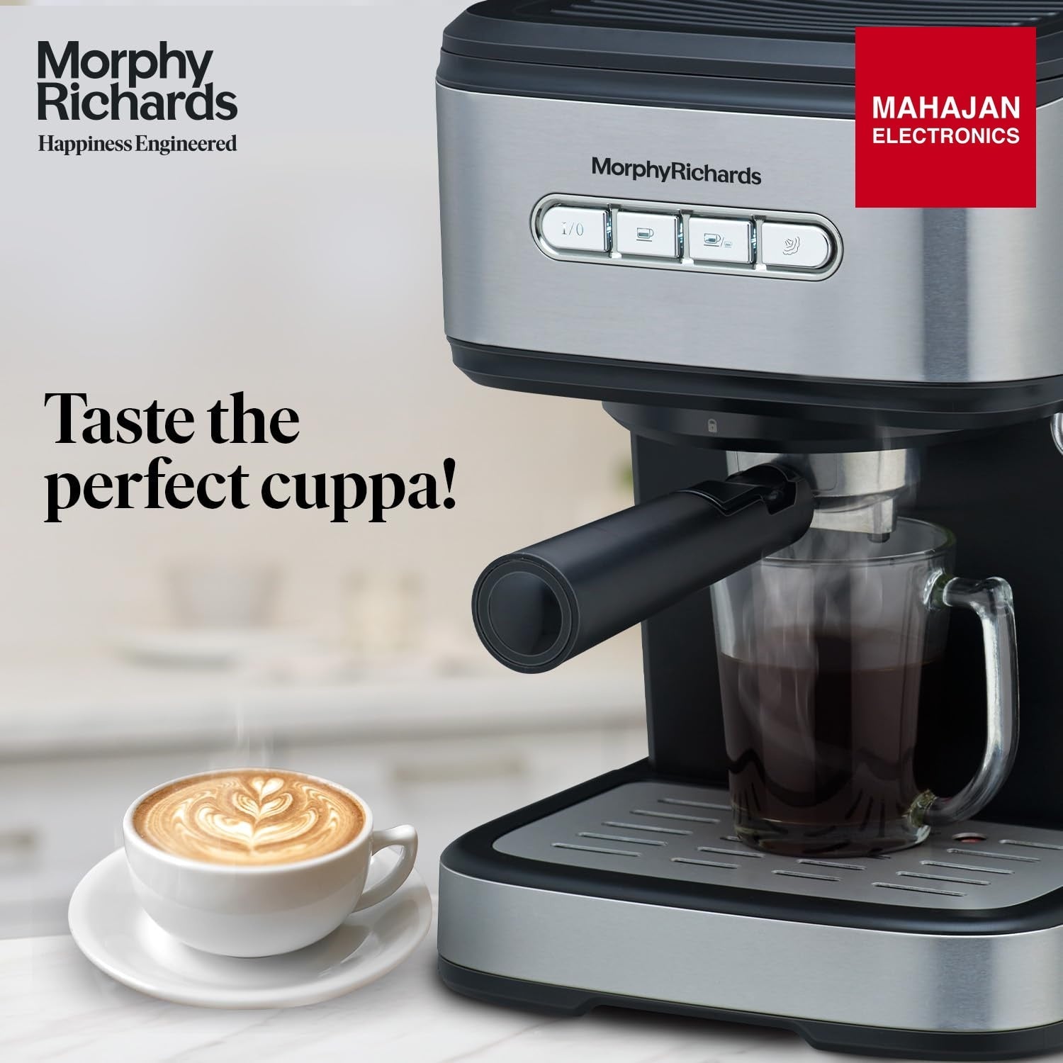 Morphy Richards Impresso Coffee Making Machine|Upto 20 Bar Pressure Rich Espresso Coffee Maker – Mahajan Electronics Online.