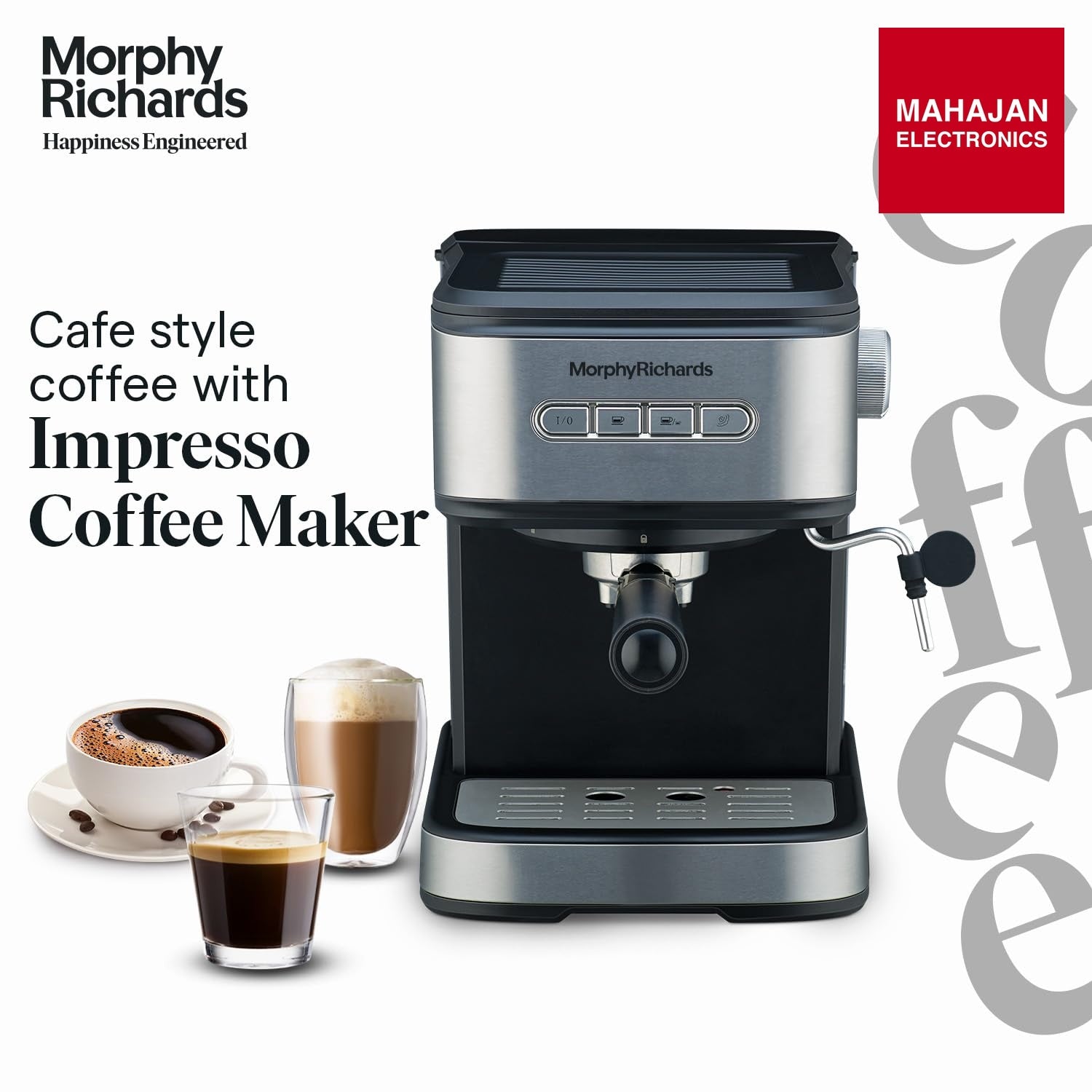 Morphy Richards Impresso Coffee Making Machine|Upto 20 Bar Pressure Rich Espresso Coffee Maker – Mahajan Electronics Online.