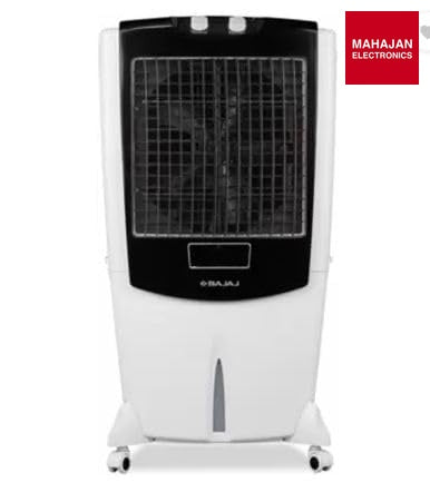 Bajaj Mighty 115L air cooler secondary image with Mahajan Electronics logo