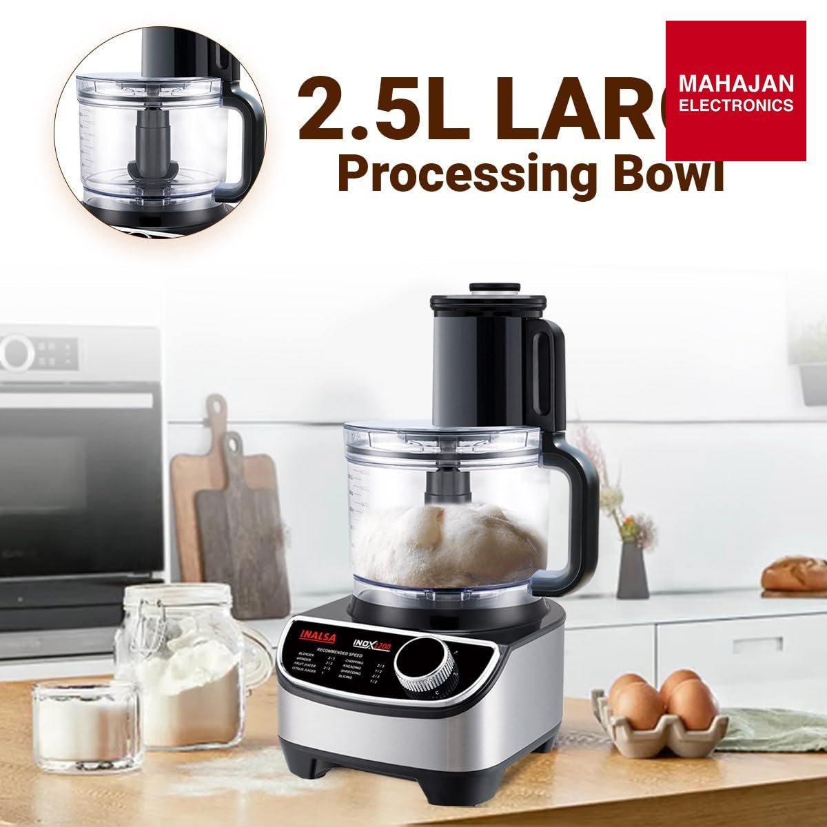 INALSA Food Processor with Mixer Grinder Juicer (INOX 1200)|1200 watt_hours Copper Motor – Mahajan Electronics Online.
