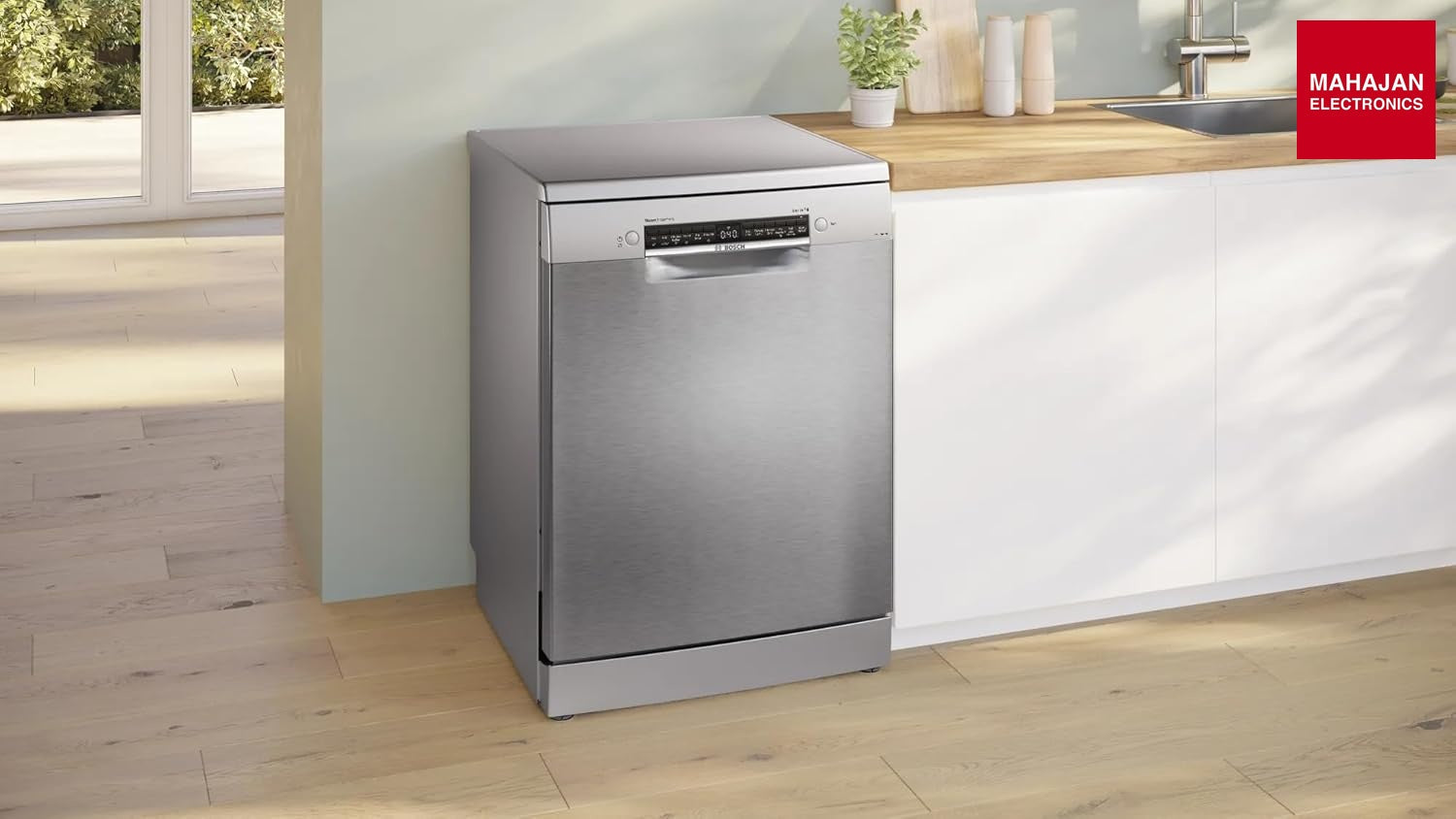 Bosch SMS6HMI00I dishwasher secondary image with Mahajan Electronics logo