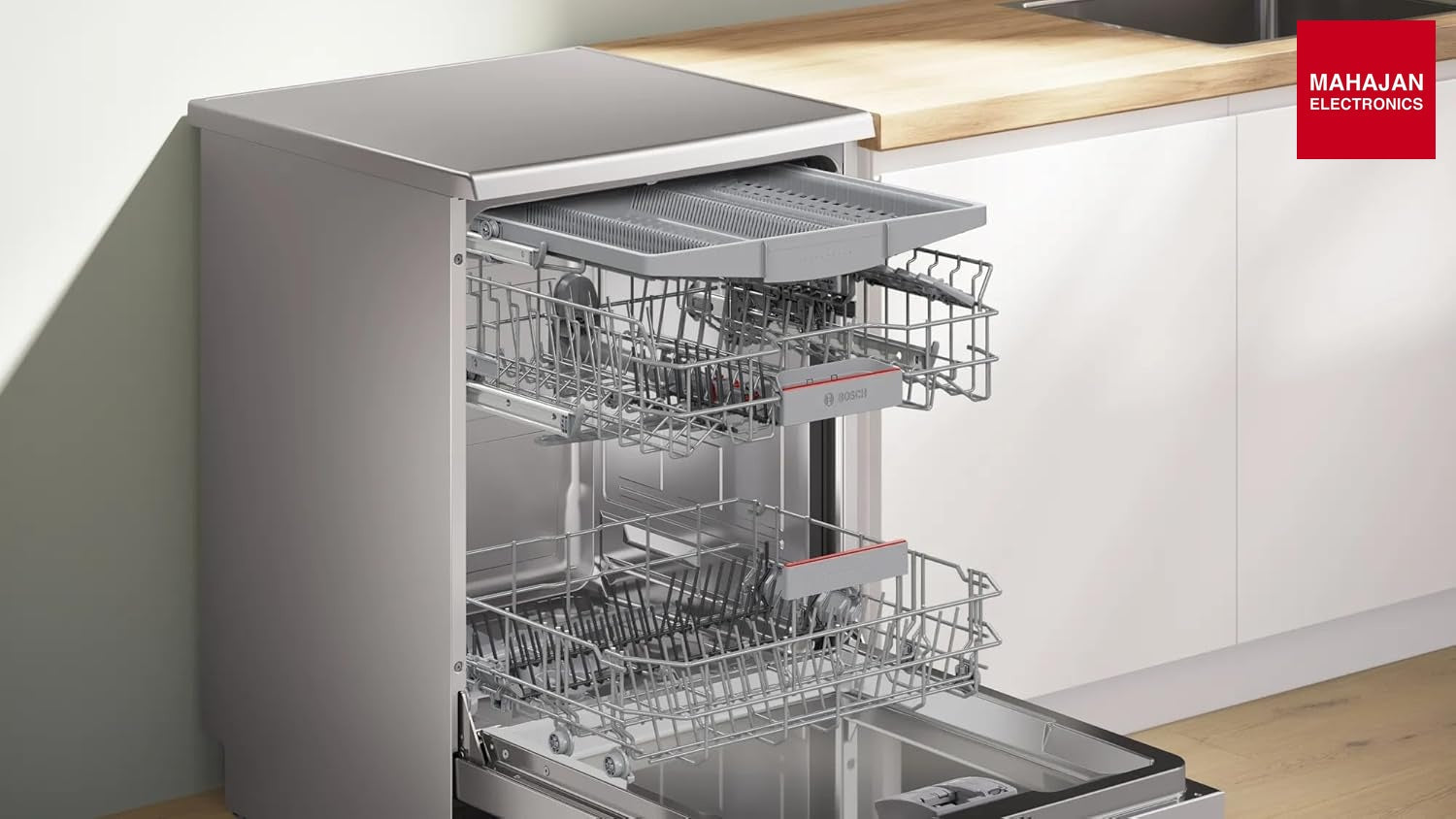 Bosch SMS6HMI00I dishwasher secondary image with Mahajan Electronics logo