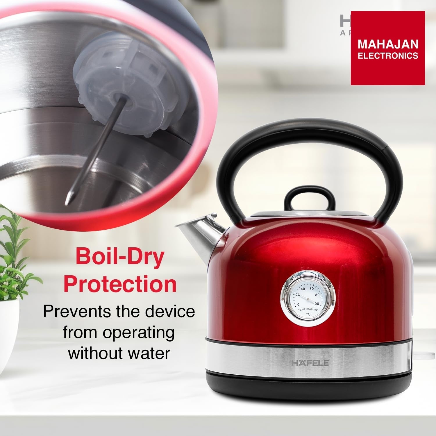 Häfele Dome Plus Red Electric Kettle – Mahajan Electronics