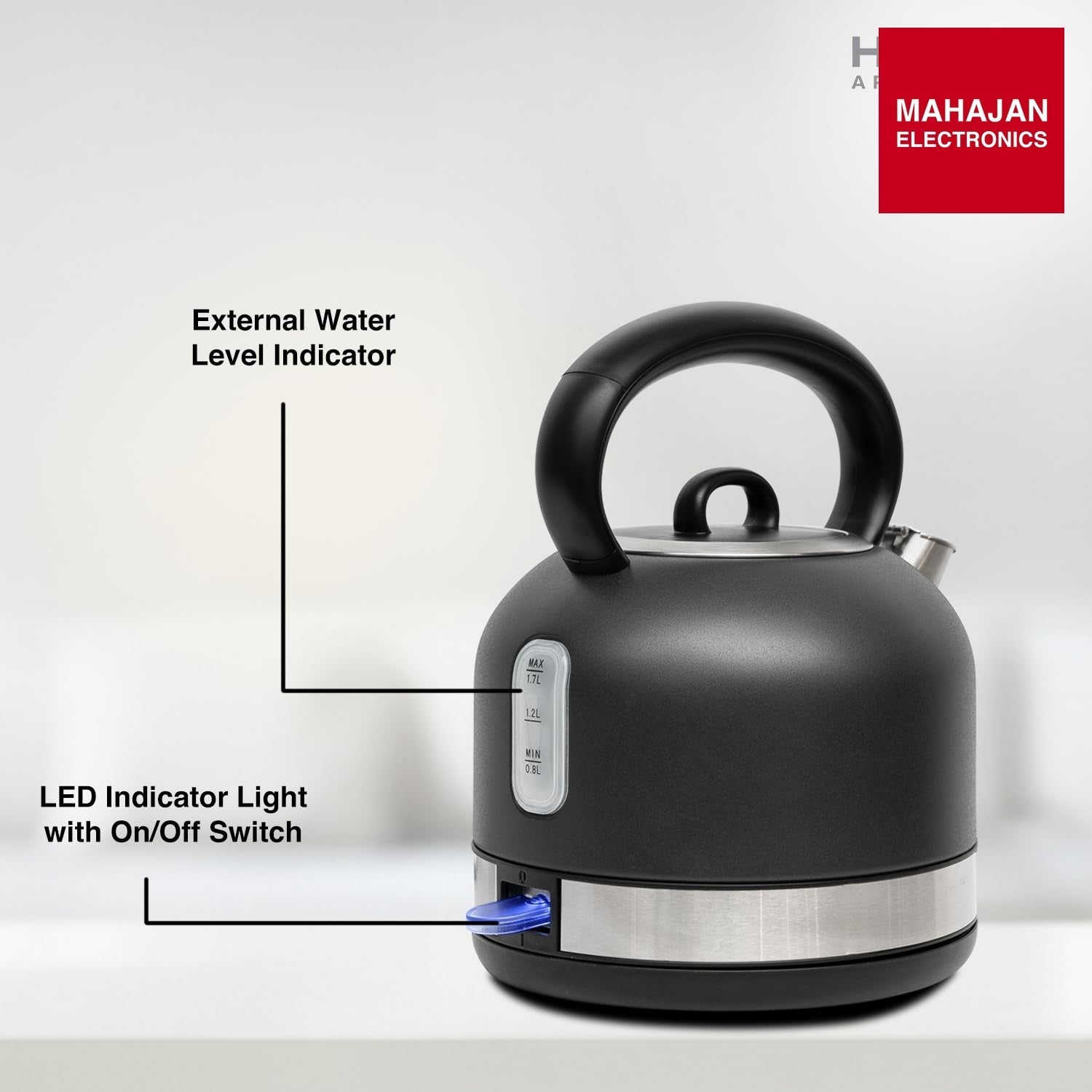 Häfele Dome Plus Grey Electric Kettle – Mahajan Electronics
