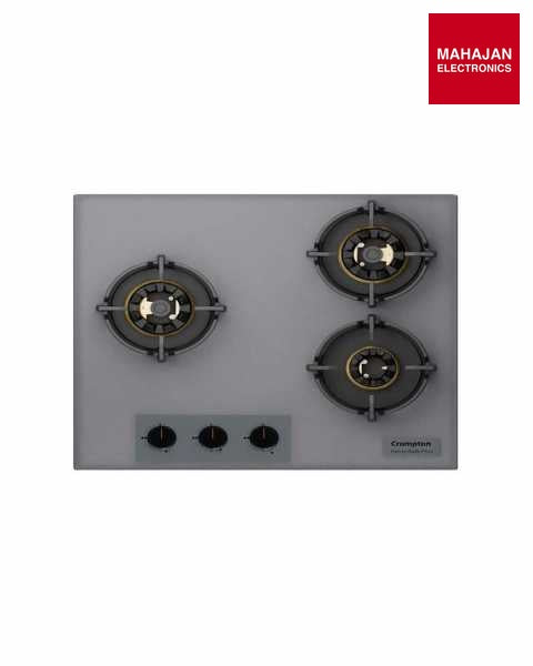 Crompton HOB-SSFB603SP-MBU 60CM Built-In Hob SensoSafe Plus | 3D Brass Burners | Auto Ignition | FFD | Grey Toughened Glass | Mahajan Electronics Delhi NCR Crompton