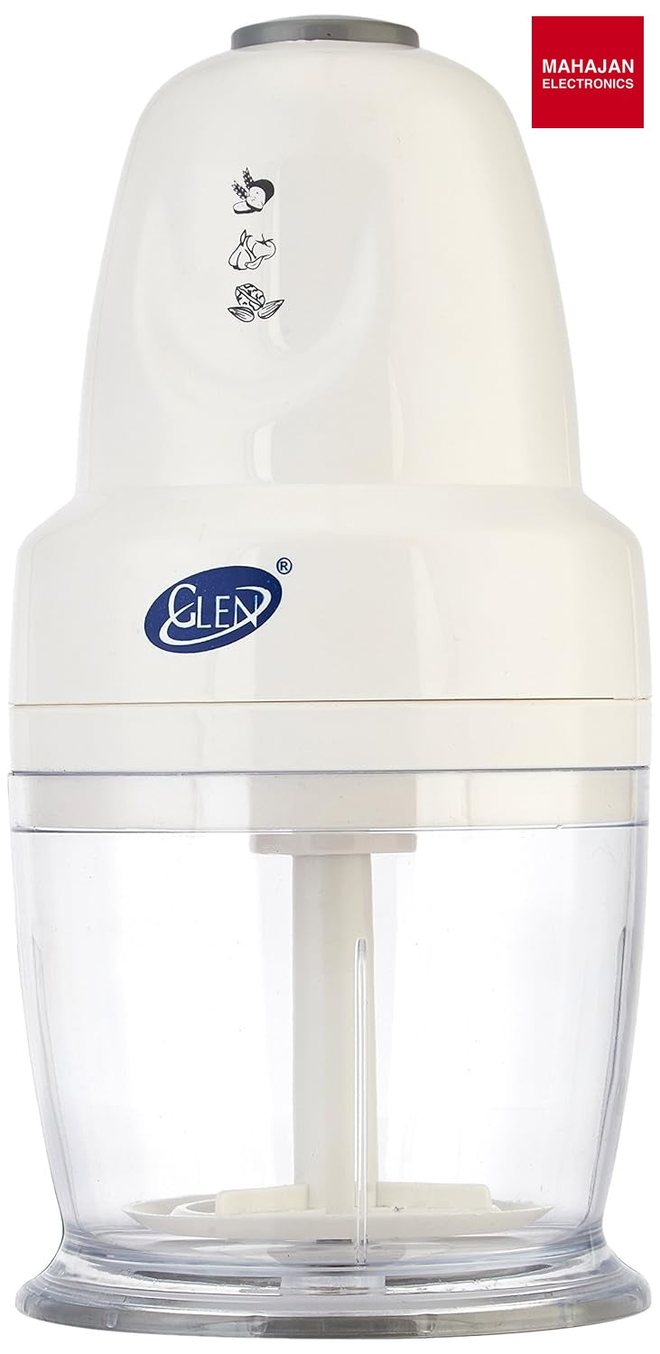 Glen SA4043 Plus Mini Electric Chopper 250W with Extra Bowl | Stainless Steel Blades &amp; Whisker Disk | Mahajan Electronics Delhi NCR GLEN