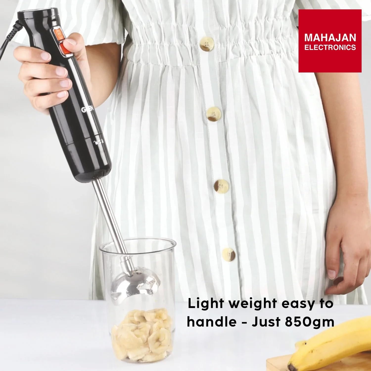 Glen SA4063HBBL 350W Electric Turbo Hand Blender | Stainless Steel Arm | Low Noise | Mahajan Electronics Delhi NCR GLEN