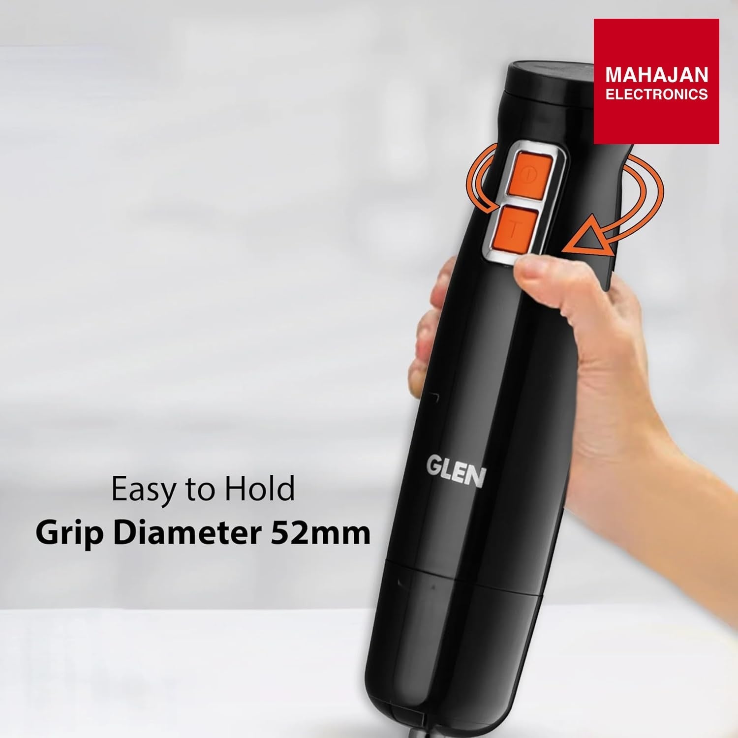 Glen SA4063HBBL 350W Electric Turbo Hand Blender | Stainless Steel Arm | Low Noise | Mahajan Electronics Delhi NCR GLEN