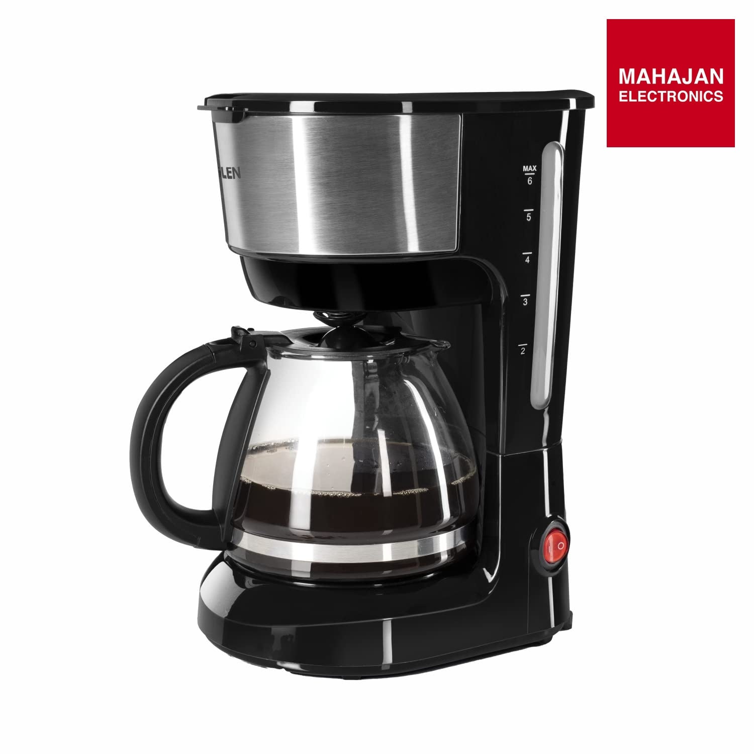 Glen SA9052CM Drip Coffee Maker Machine | Coffee Brewer Machine for Home & Office 750 ML | Anti-drip system 600 W | 6 Cups Drip Coffee Maker  Made of ABS Plastic GLEN