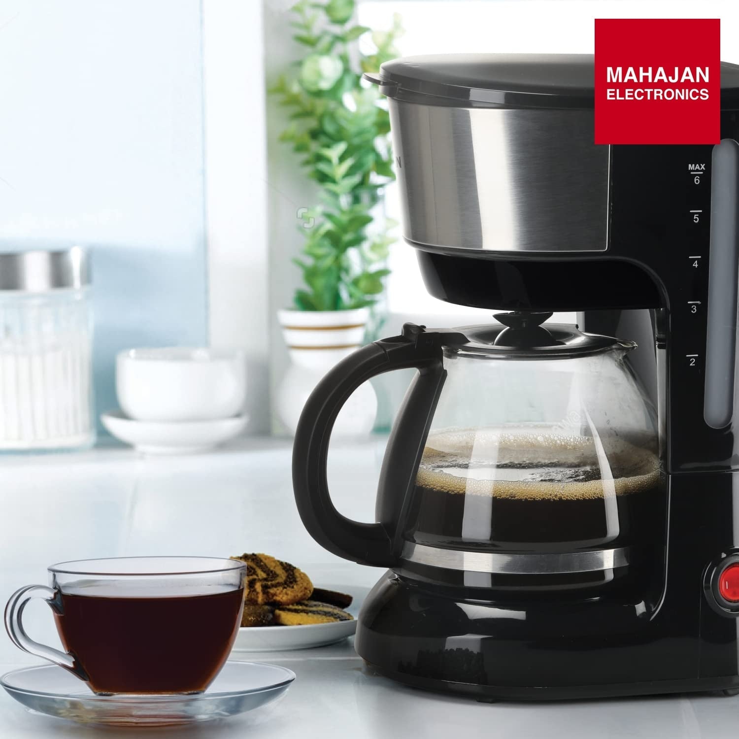 Glen SA9052CM Drip Coffee Maker Machine | Coffee Brewer Machine for Home & Office 750 ML | Anti-drip system 600 W | 6 Cups Drip Coffee Maker  Made of ABS Plastic GLEN