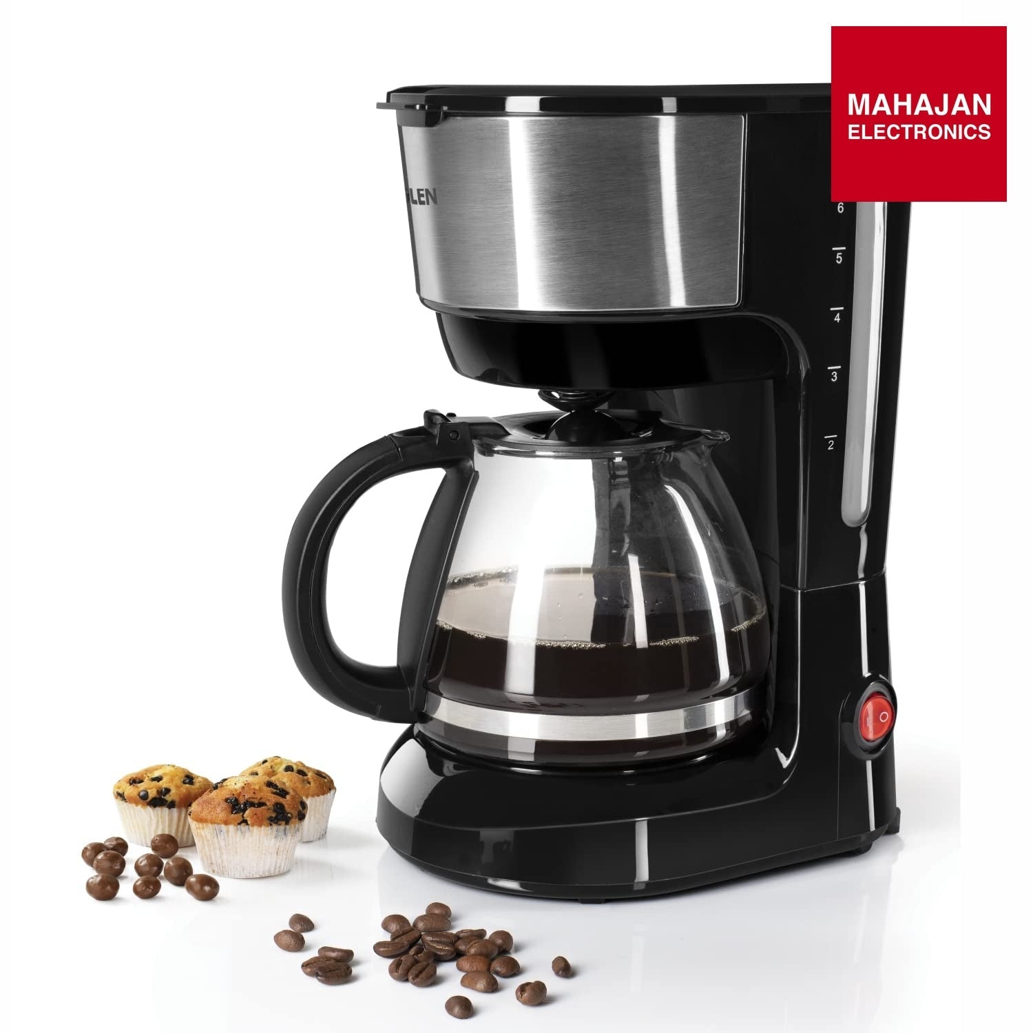 Glen SA9052CM Drip Coffee Maker Machine | Coffee Brewer Machine for Home & Office 750 ML | Anti-drip system 600 W | 6 Cups Drip Coffee Maker  Made of ABS Plastic GLEN