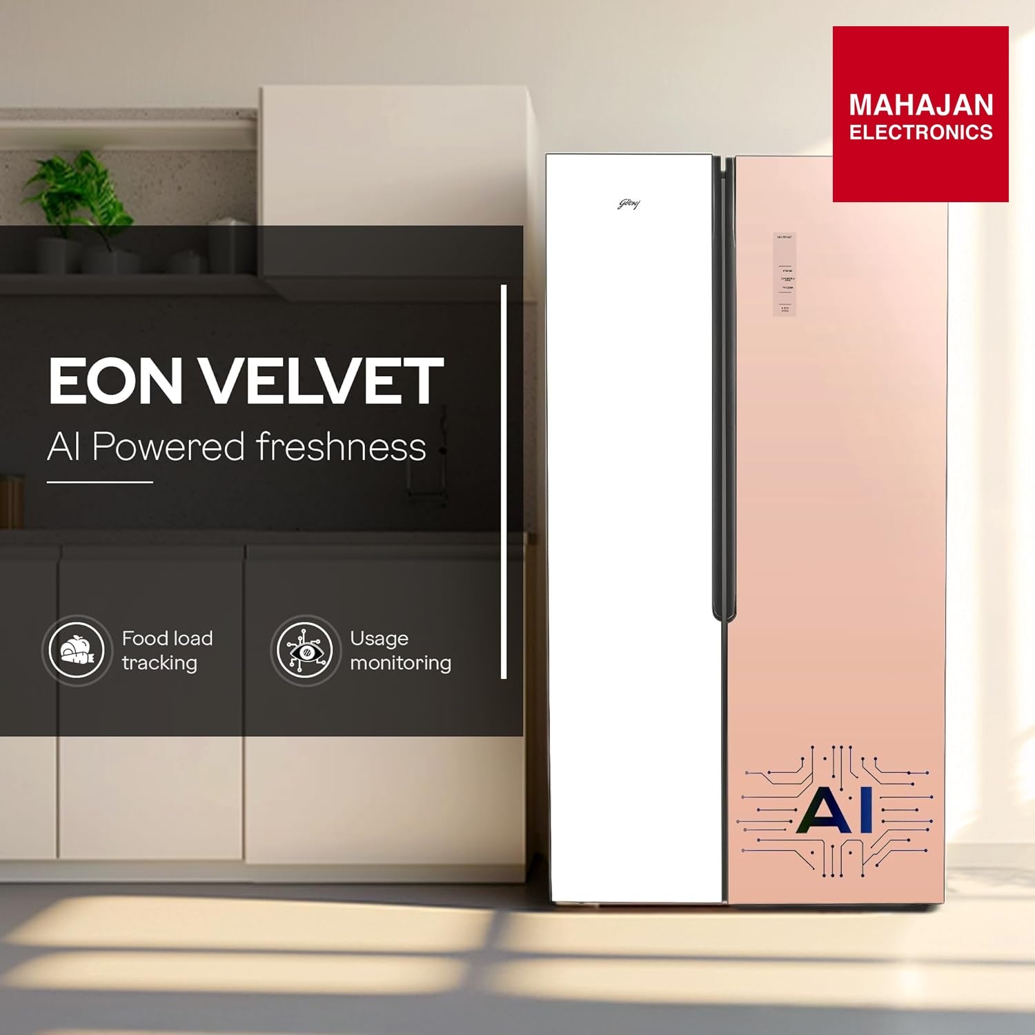 Godrej EONVELVET 646C refrigerator secondary image with Mahajan Electronics logo