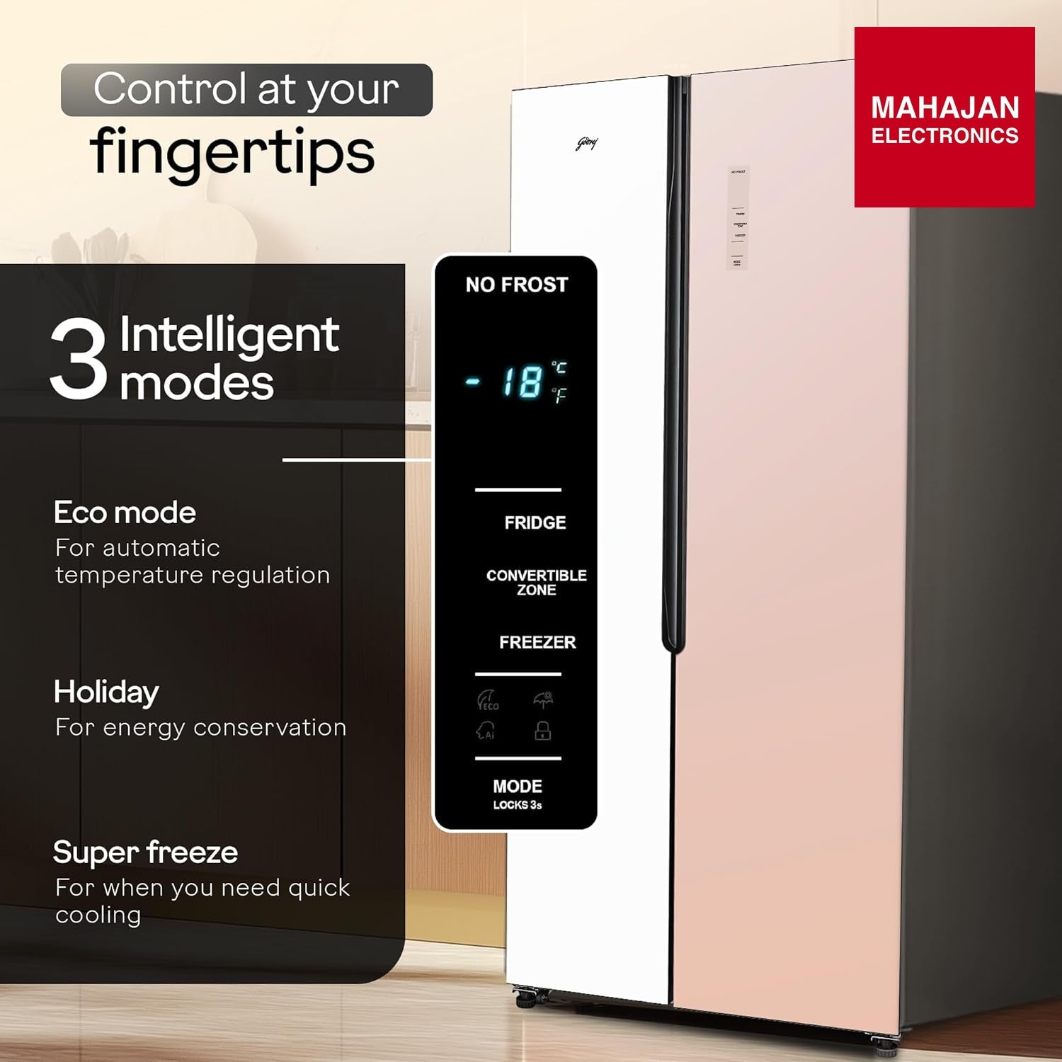 Godrej EONVELVET 646C refrigerator secondary image with Mahajan Electronics logo
