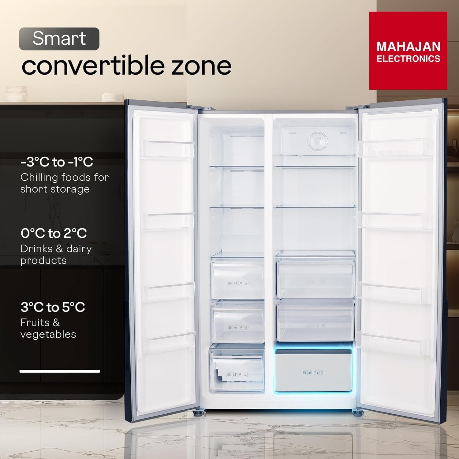 Godrej EONVELVET 646C refrigerator secondary image with Mahajan Electronics logo