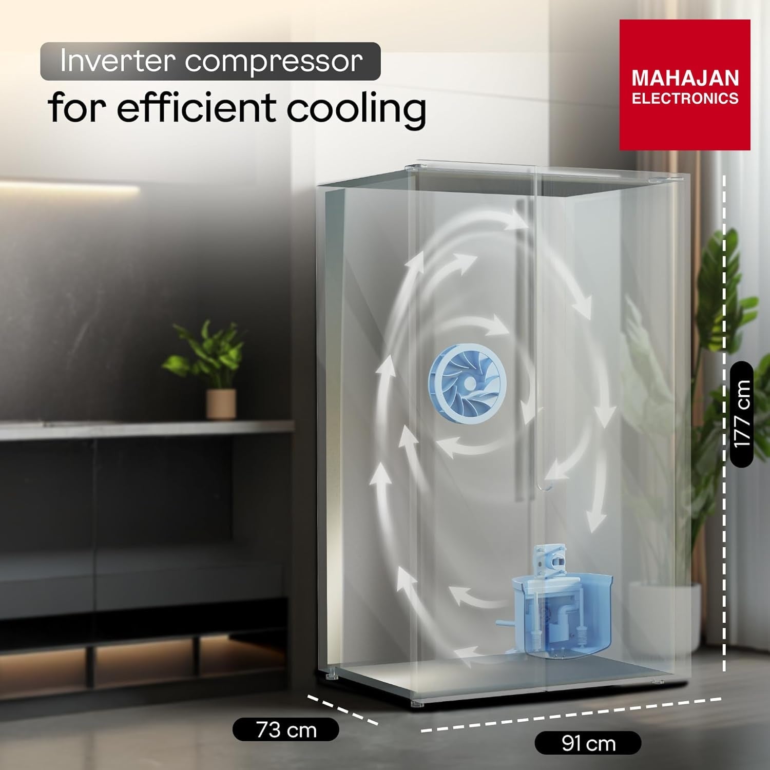 Godrej EONVELVET 646C refrigerator secondary image with Mahajan Electronics logo