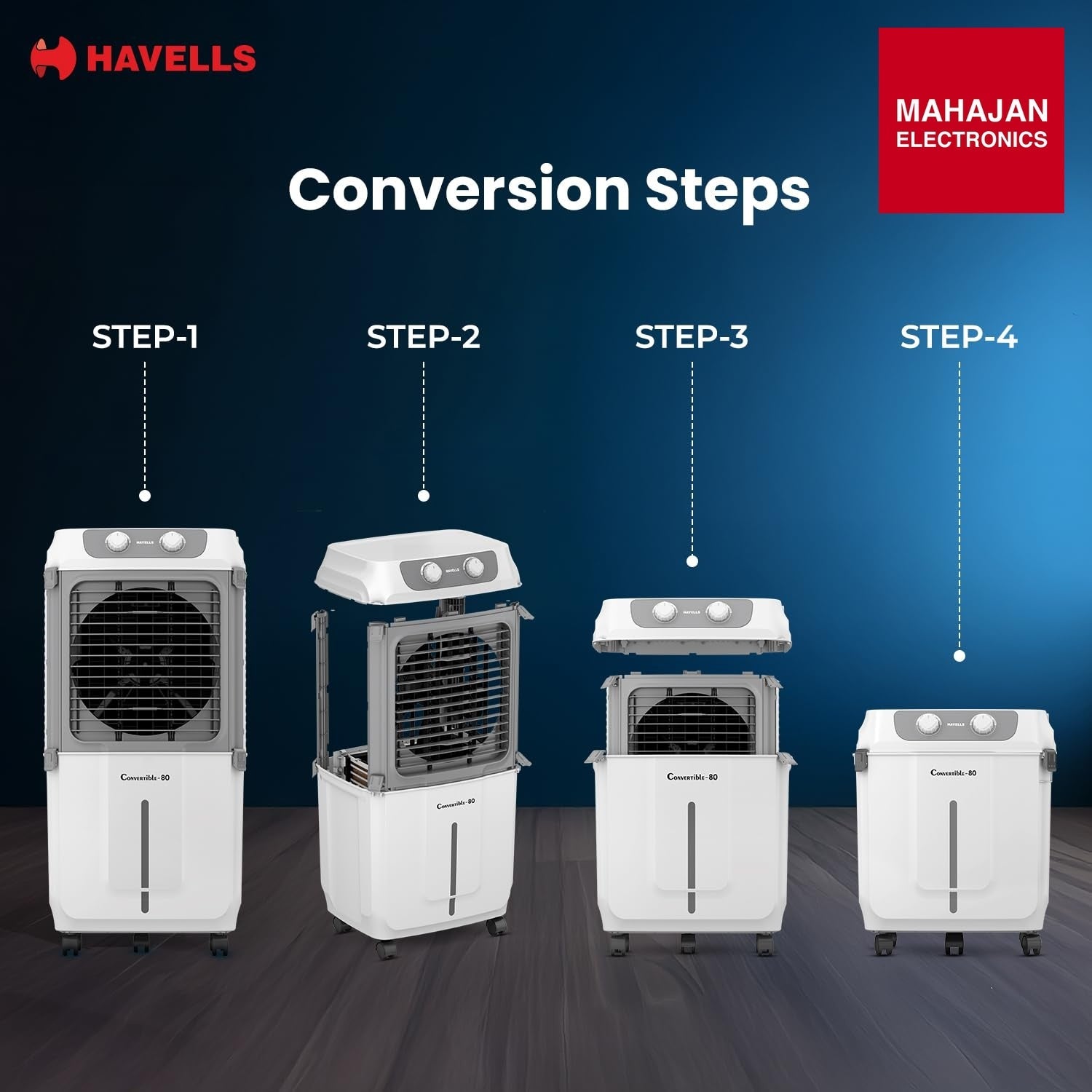 Havells Convertible 80L secondary image with Mahajan Electronics logo