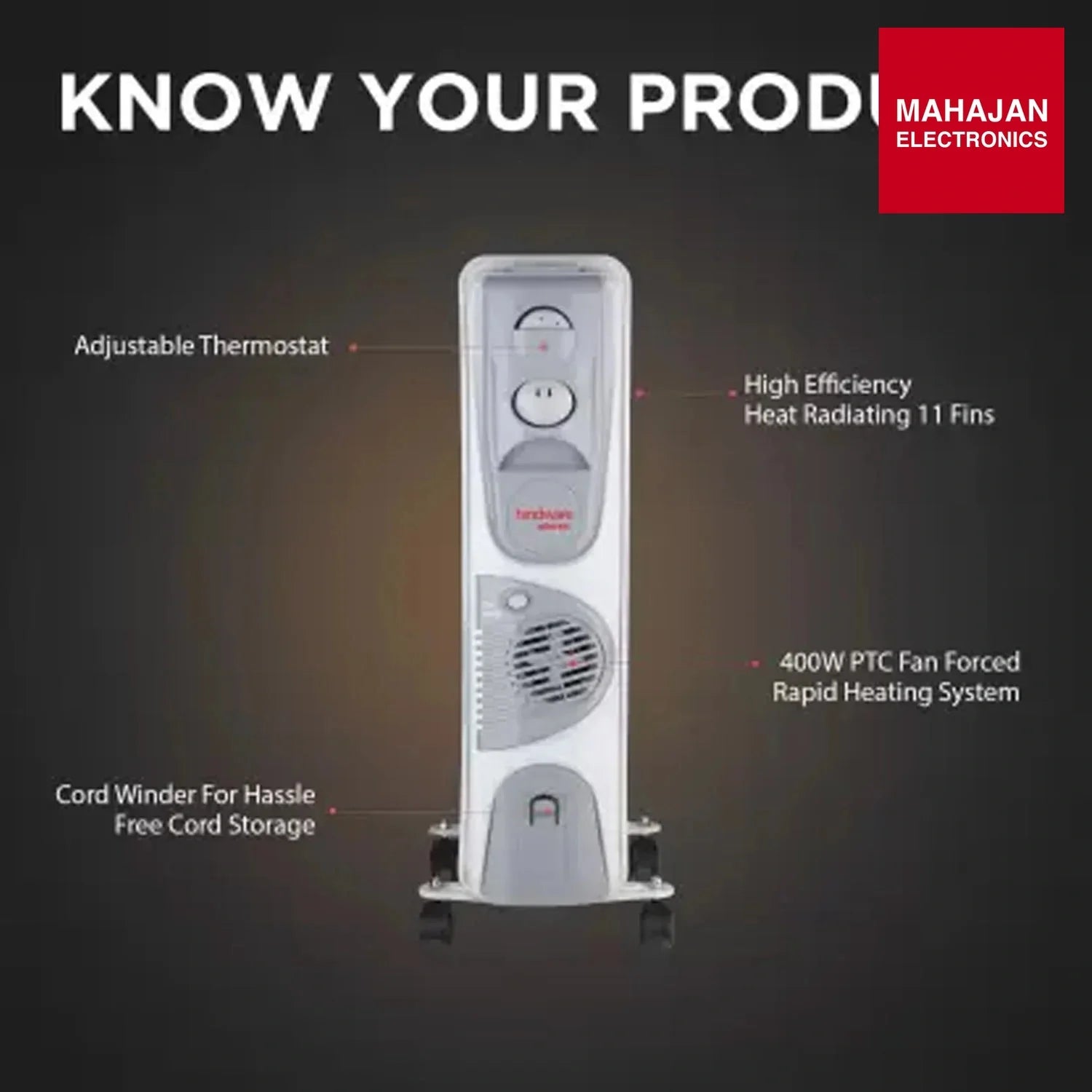 Hindware Salome 11 Fin heater – Mahajan Electronics