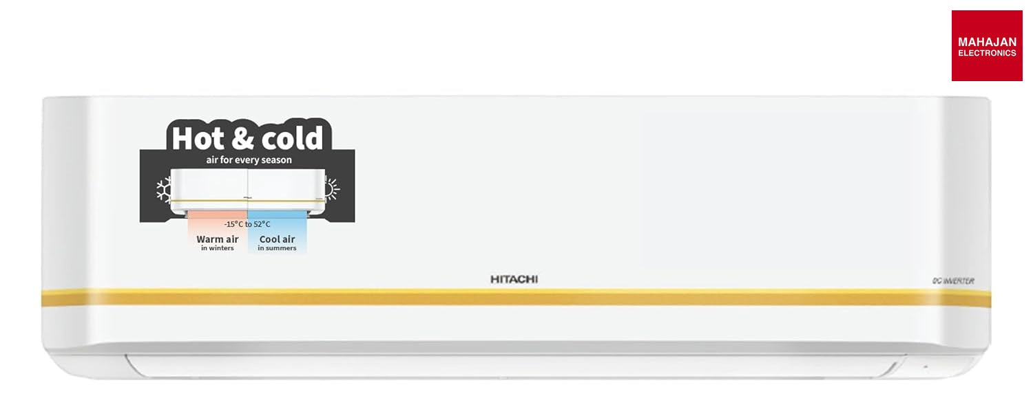 Hitachi RMRG422HFXO split AC secondary image with Mahajan Electronics logo