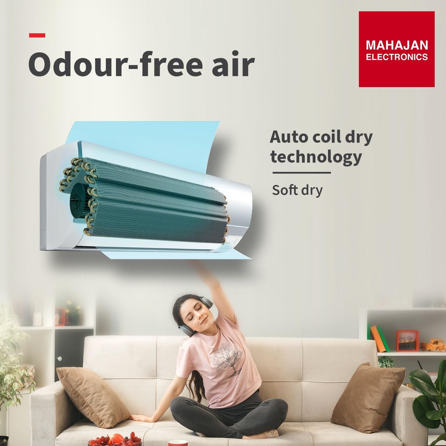Hitachi RMRG422HFXO split AC secondary image with Mahajan Electronics logo