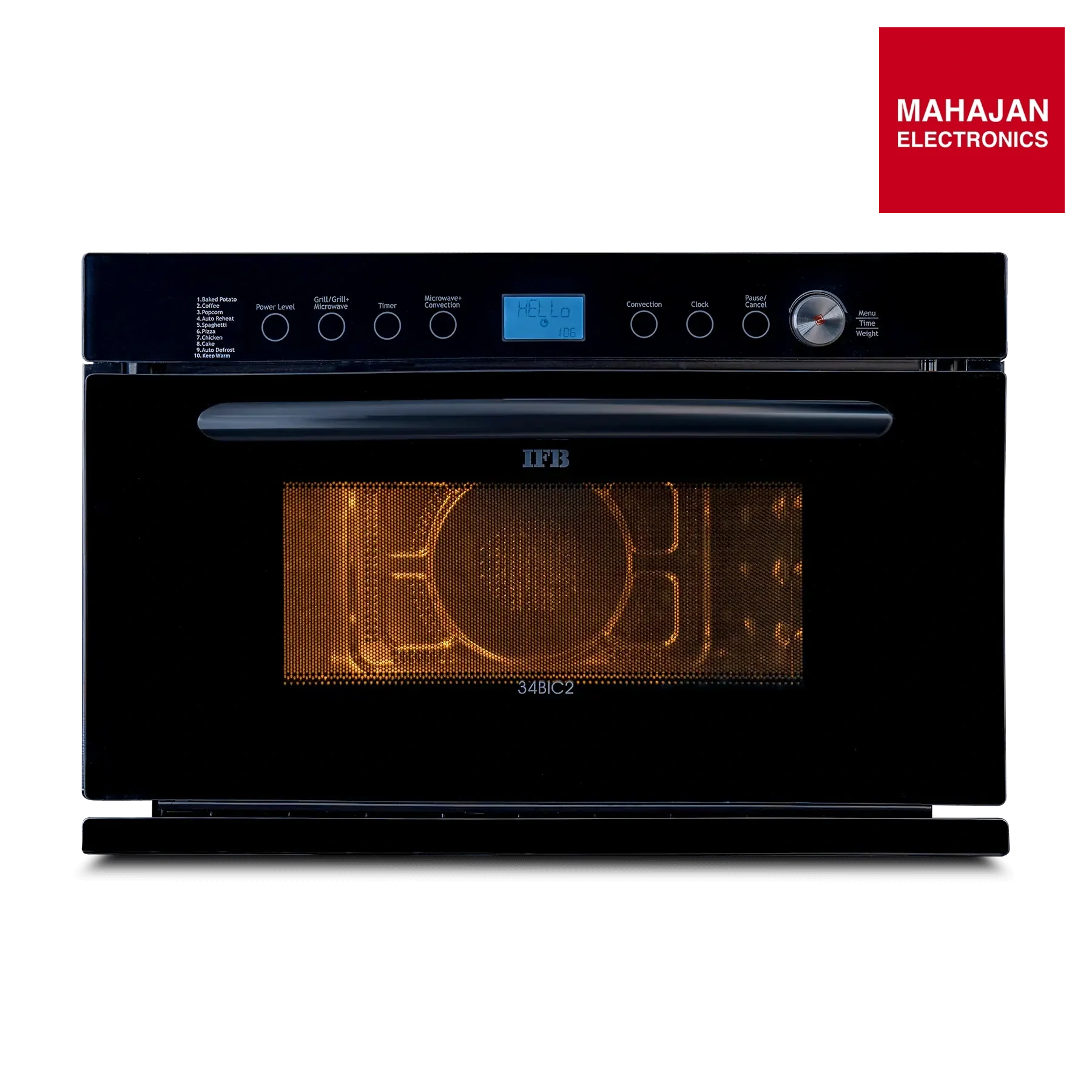 IFB 34BIC2 34 L Built-in Convection Microwave Oven | Auto Cook Menus, Multi-Stage Cooking, Auto Defrost & Reheat | Oil-Free Healthy Cooking | Black | 1 Year Product Warranty + 3 Years on Magnetron & Cavity IFB