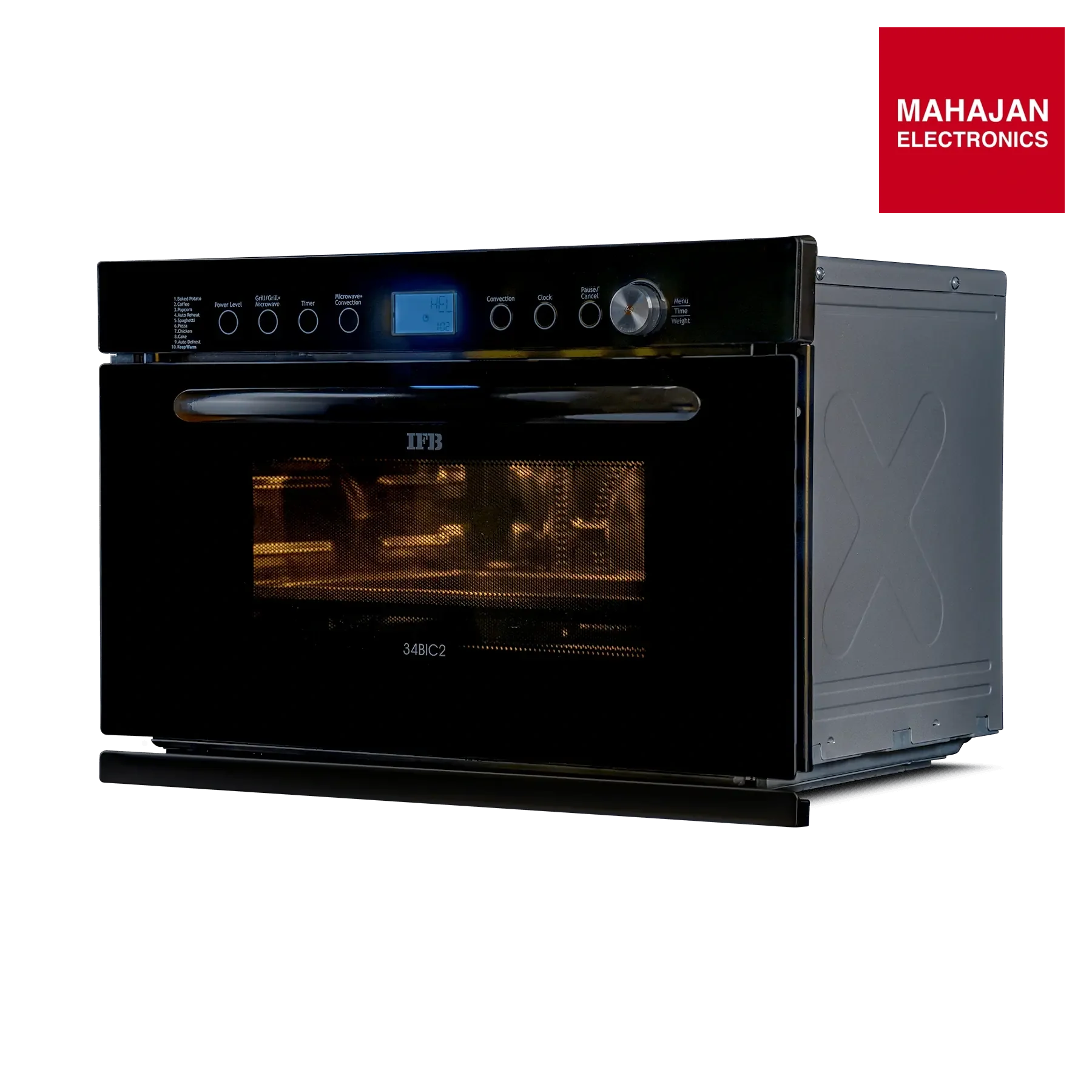 IFB 34BIC2 34 L Built-in Convection Microwave Oven | Auto Cook Menus, Multi-Stage Cooking, Auto Defrost & Reheat | Oil-Free Healthy Cooking | Black | 1 Year Product Warranty + 3 Years on Magnetron & Cavity IFB