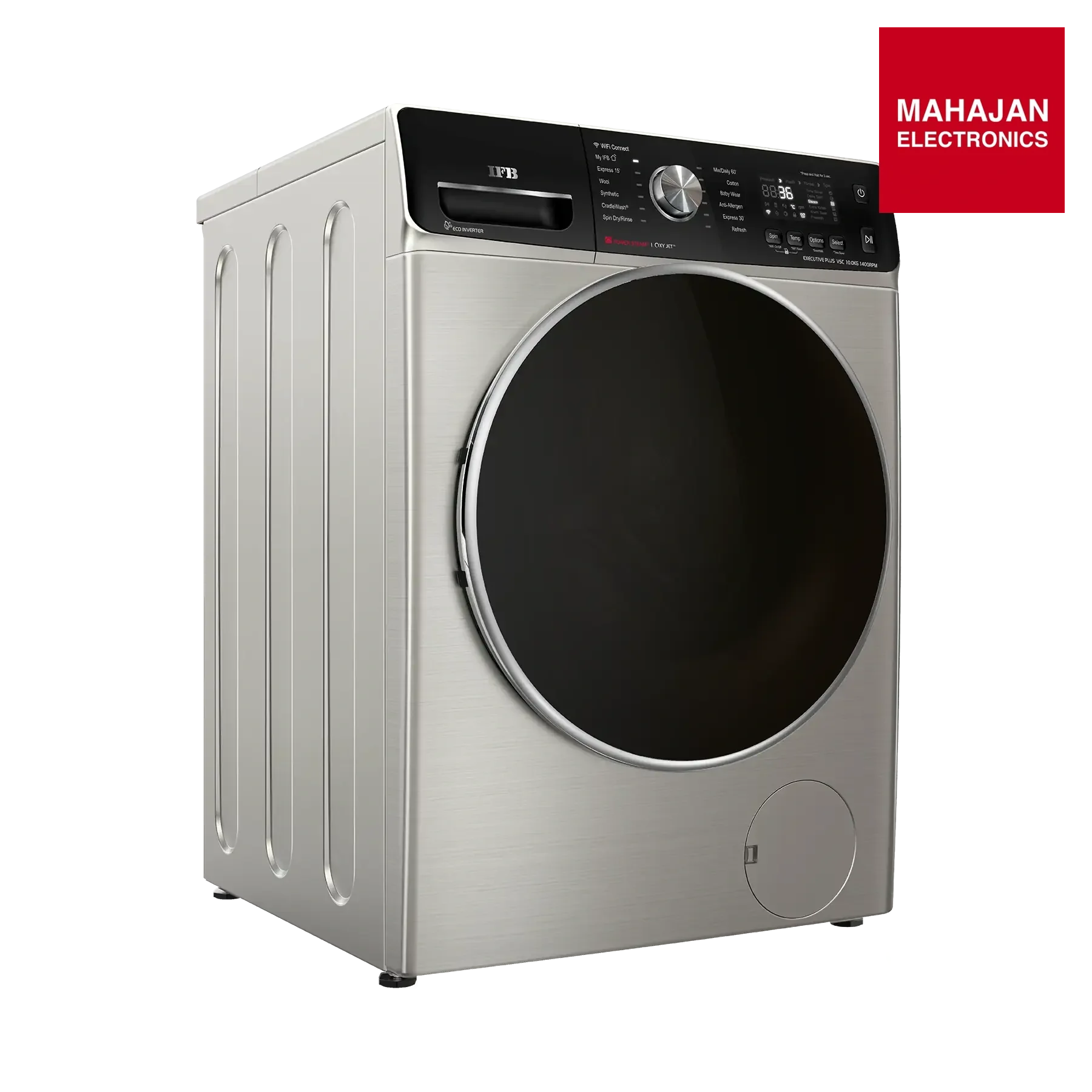 IFB Executive Plus VSC washing machine secondary image with Mahajan Electronics logo