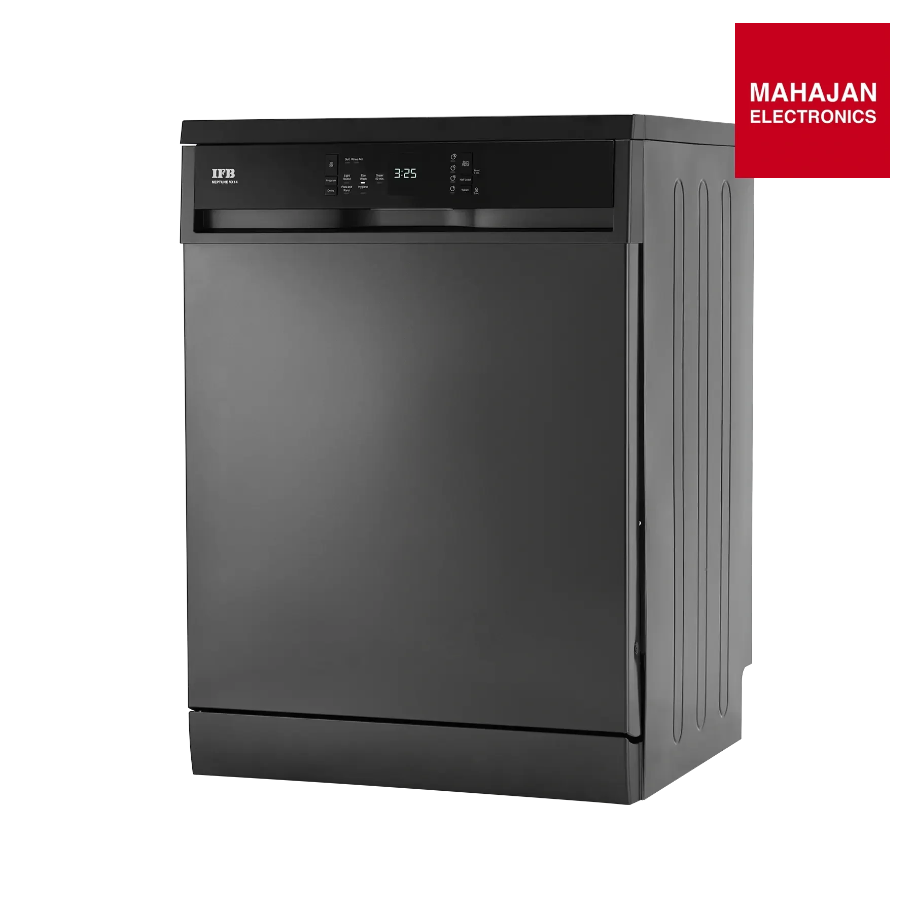 IFB Neptune VX 14 14 Place Settings Freestanding Dishwasher – 70°C Hot Water Wash, Steam Drying, Dark Silver IFB