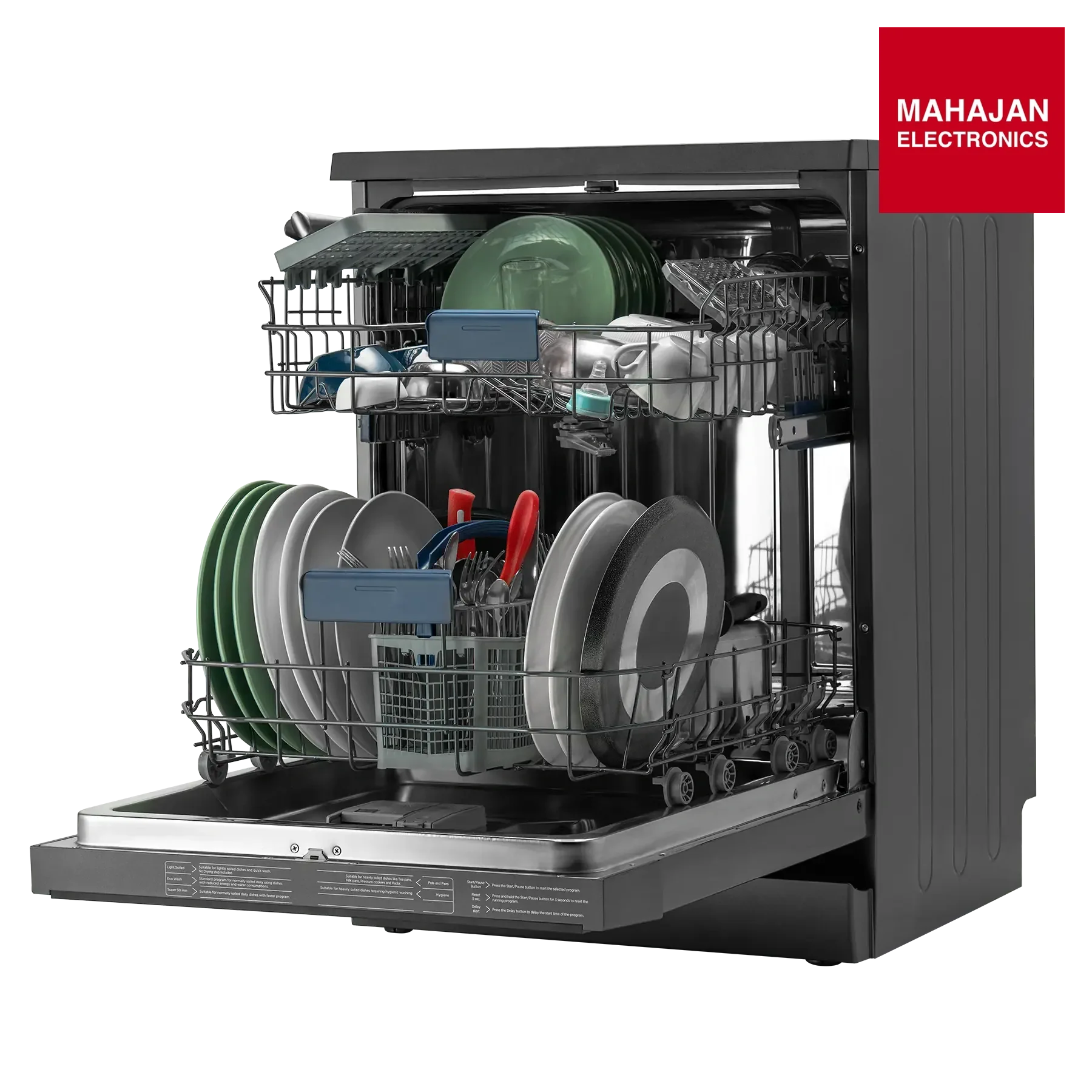 IFB Neptune VX 14 14 Place Settings Freestanding Dishwasher – 70°C Hot Water Wash, Steam Drying, Dark Silver IFB