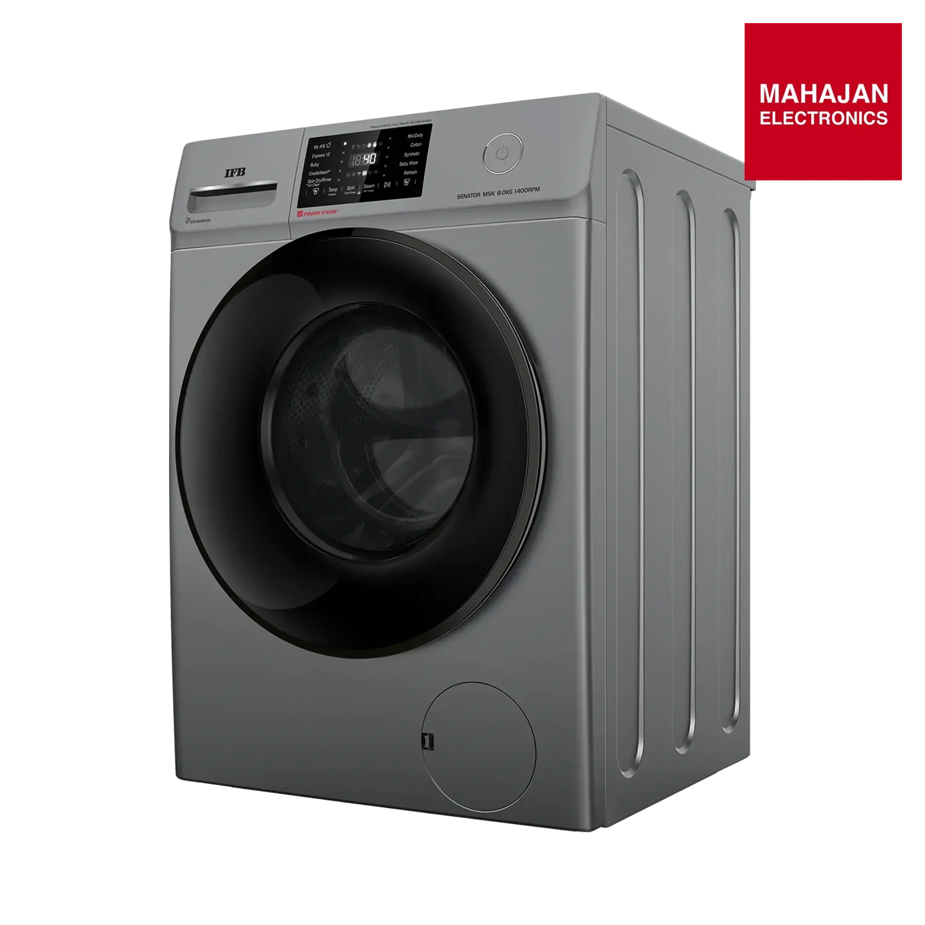 IFB Senator MSN 8014 washing machine secondary image with Mahajan Electronics logo