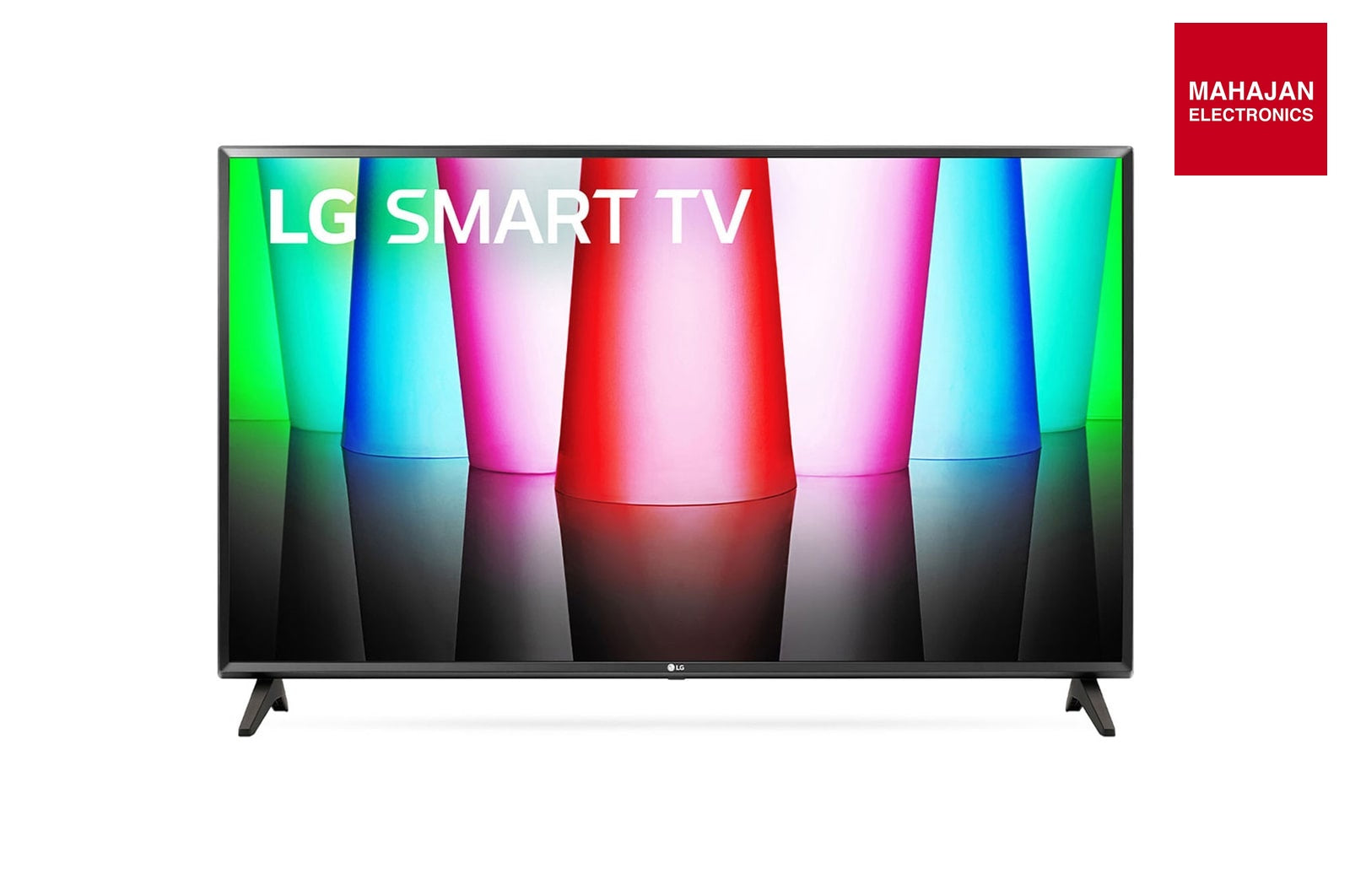 LG 32LR576B6LA television secondary image with Mahajan Electronics logo