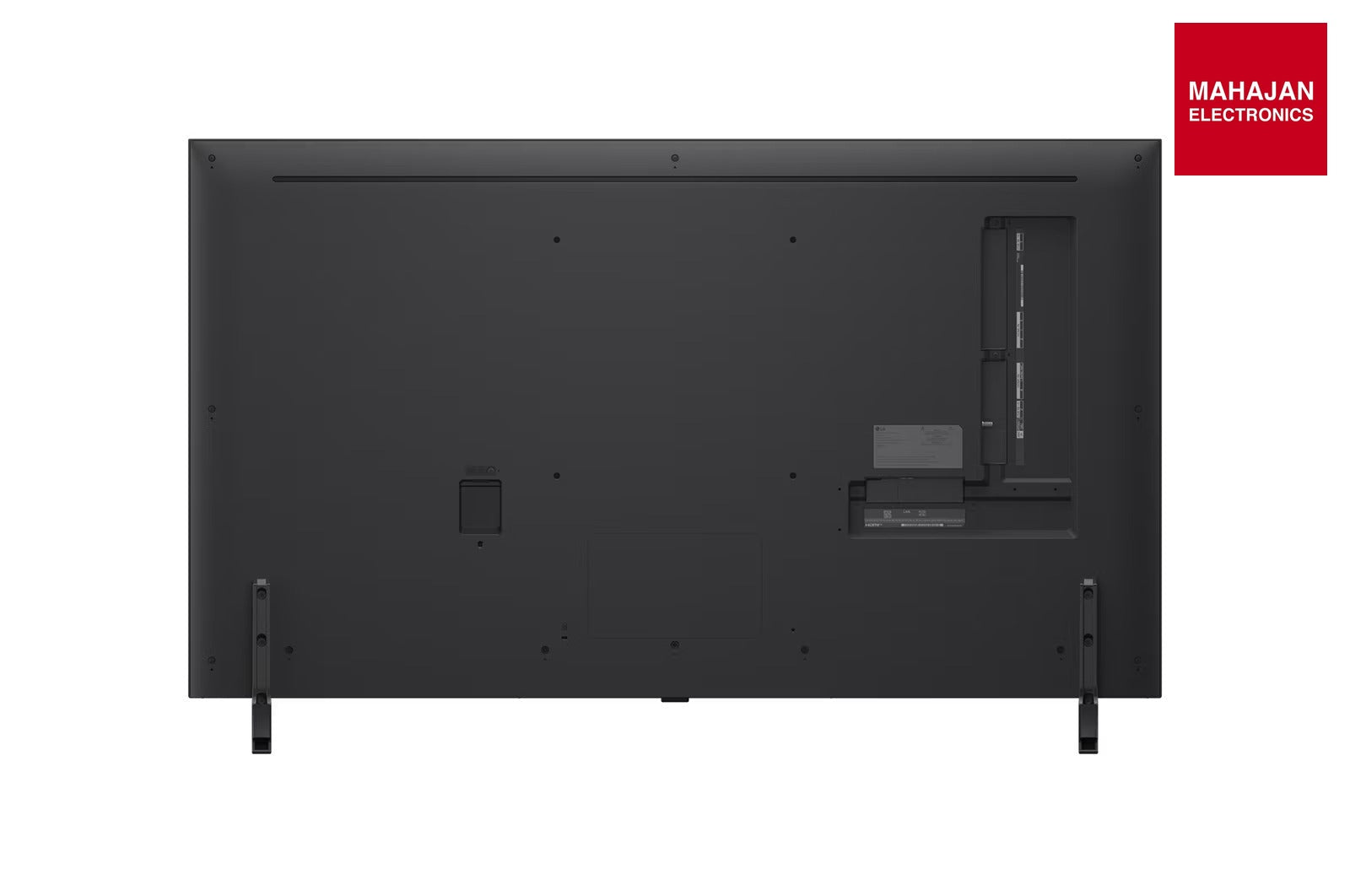 LG 55QNED8GA television secondary image with Mahajan Electronics logo