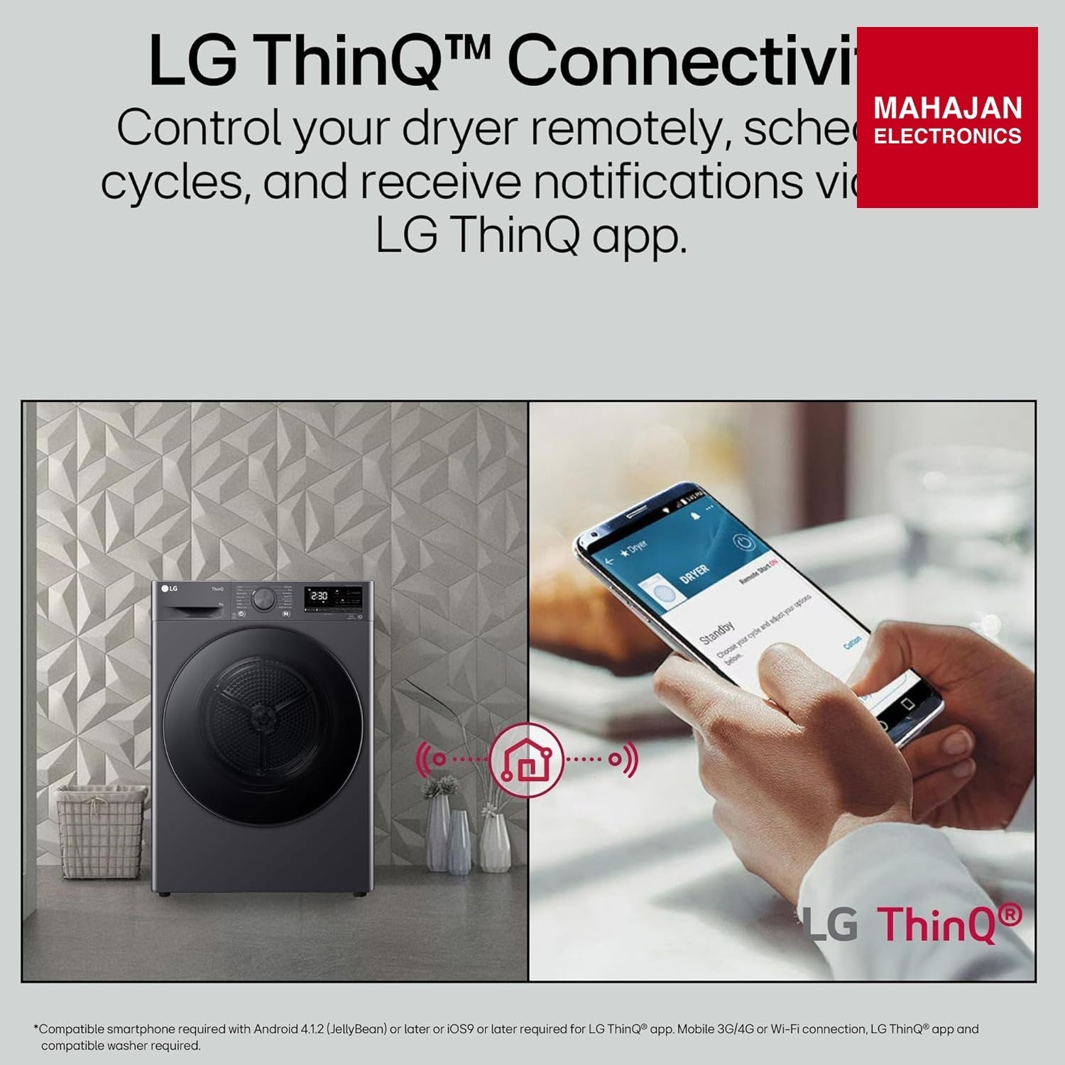 LG DHV09SAM dryer secondary image with Mahajan Electronics logo