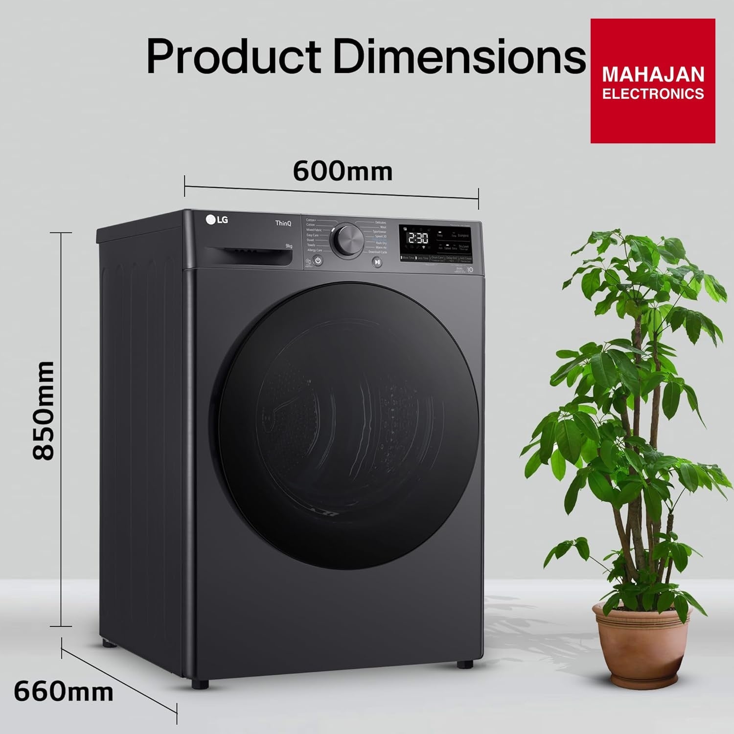 LG DHV09SAM dryer secondary image with Mahajan Electronics logo
