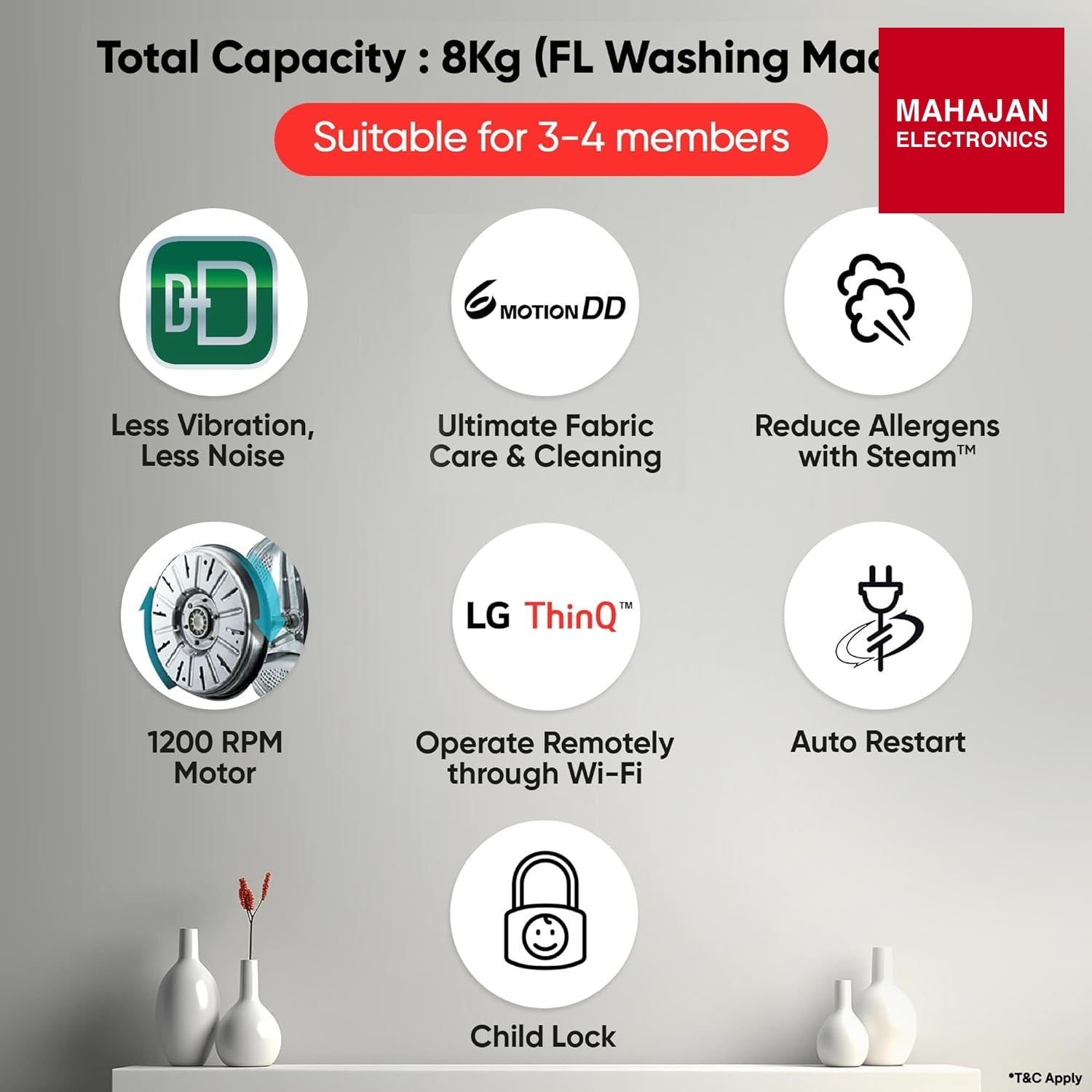 LG FHB1208Z2M washing machine secondary image with Mahajan Electronics logo