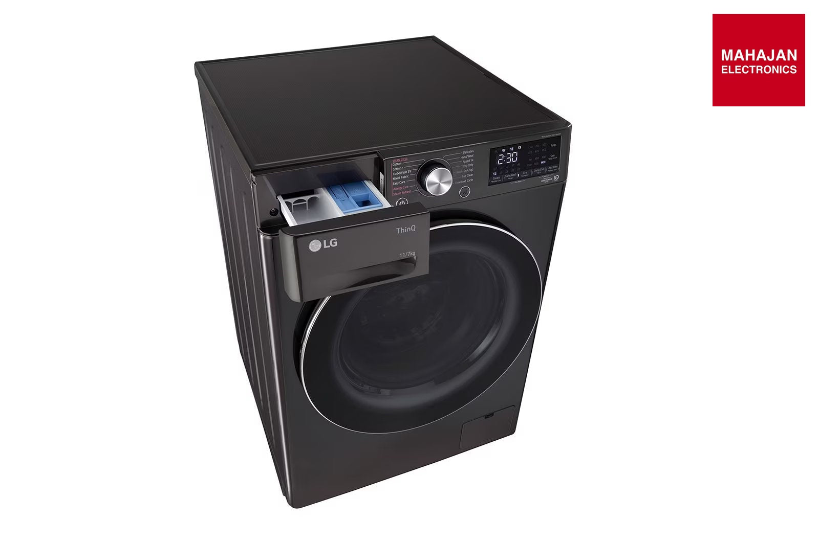 LG FHD1207STB washer dryer secondary image with Mahajan Electronics logo