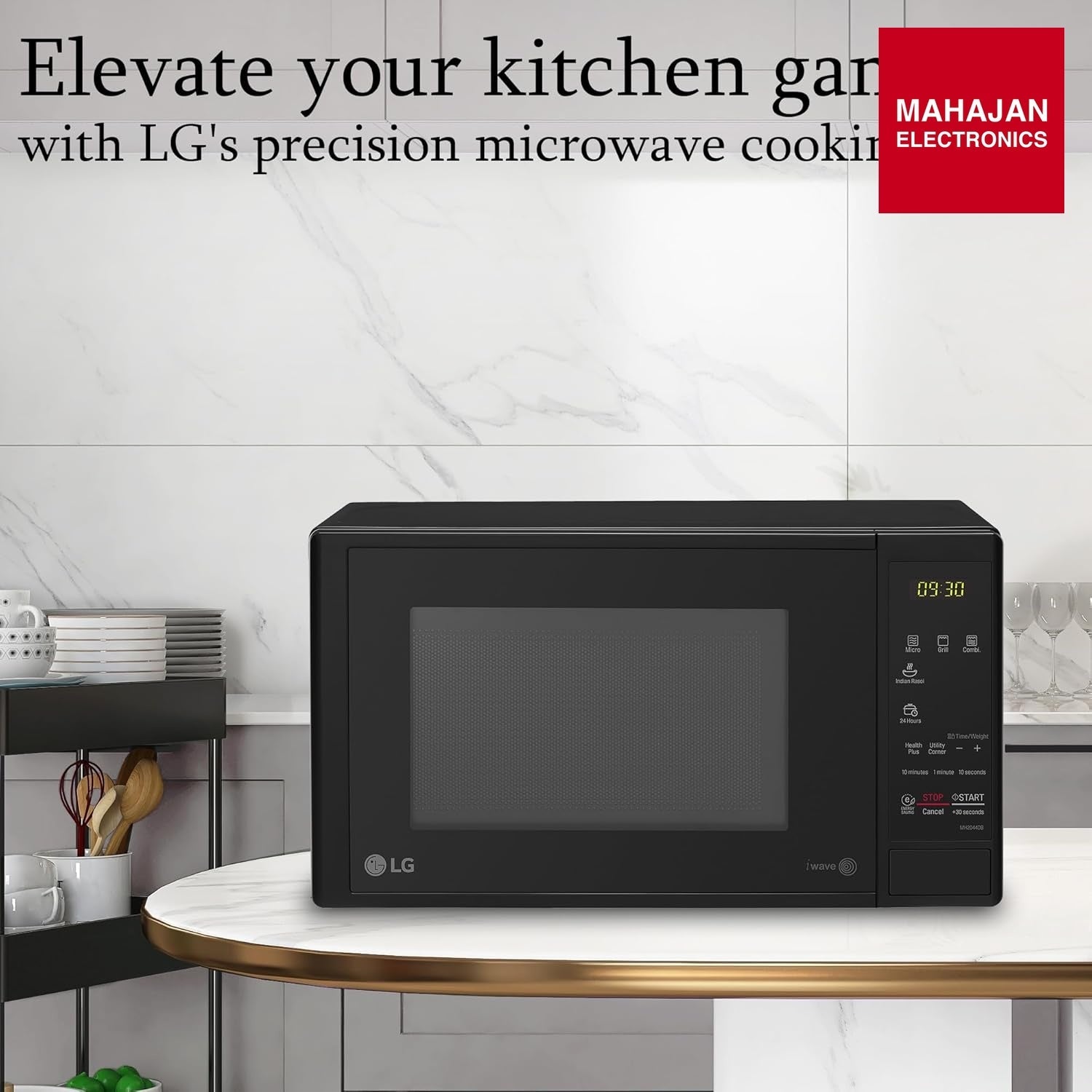 LG MH2044DB 20 L Grill Microwave Oven (Black, Anti-Bacterial Cavity, Health Plus Menu) LG