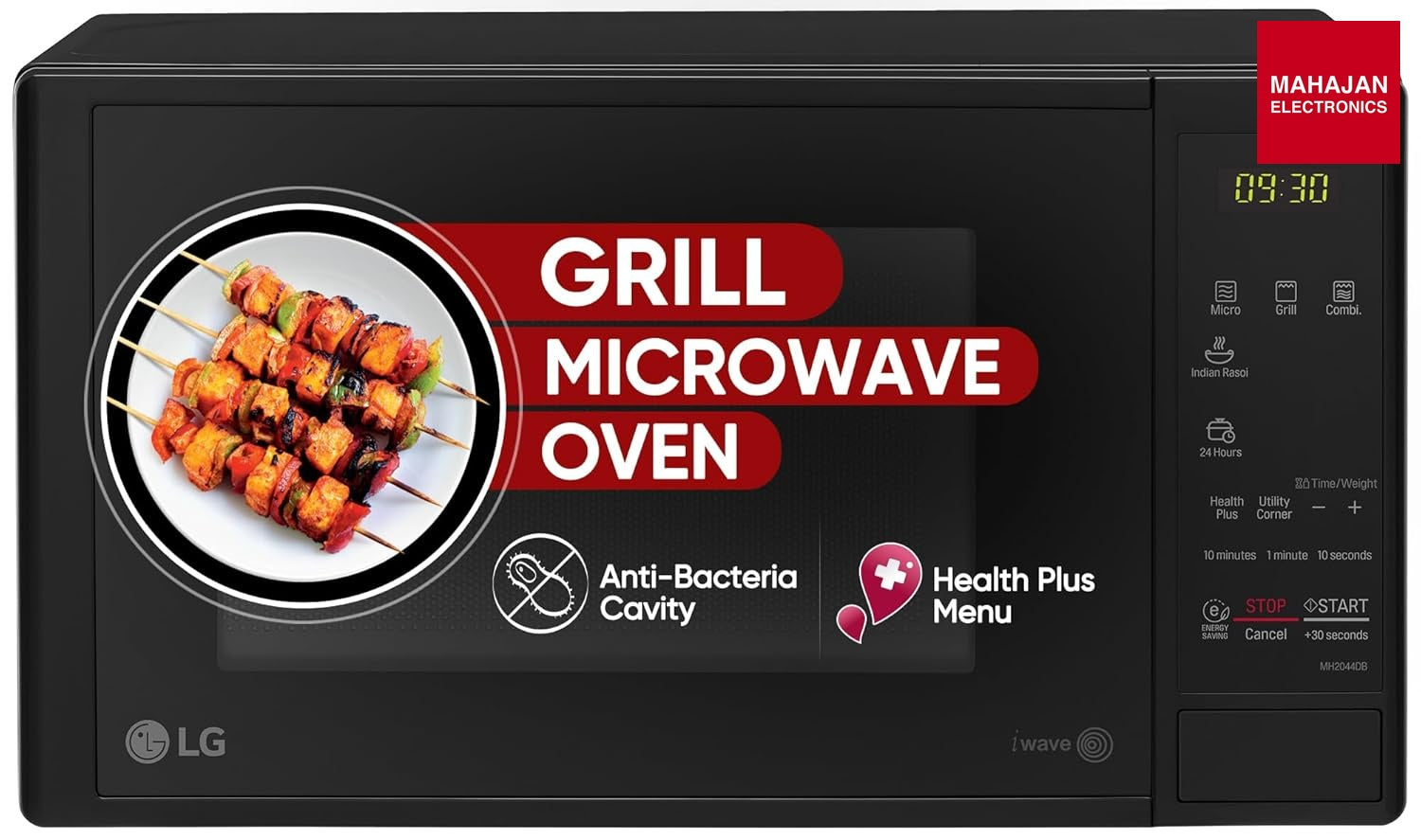 LG MH2044DB 20 L Grill Microwave Oven (Black, Anti-Bacterial Cavity, Health Plus Menu) LG