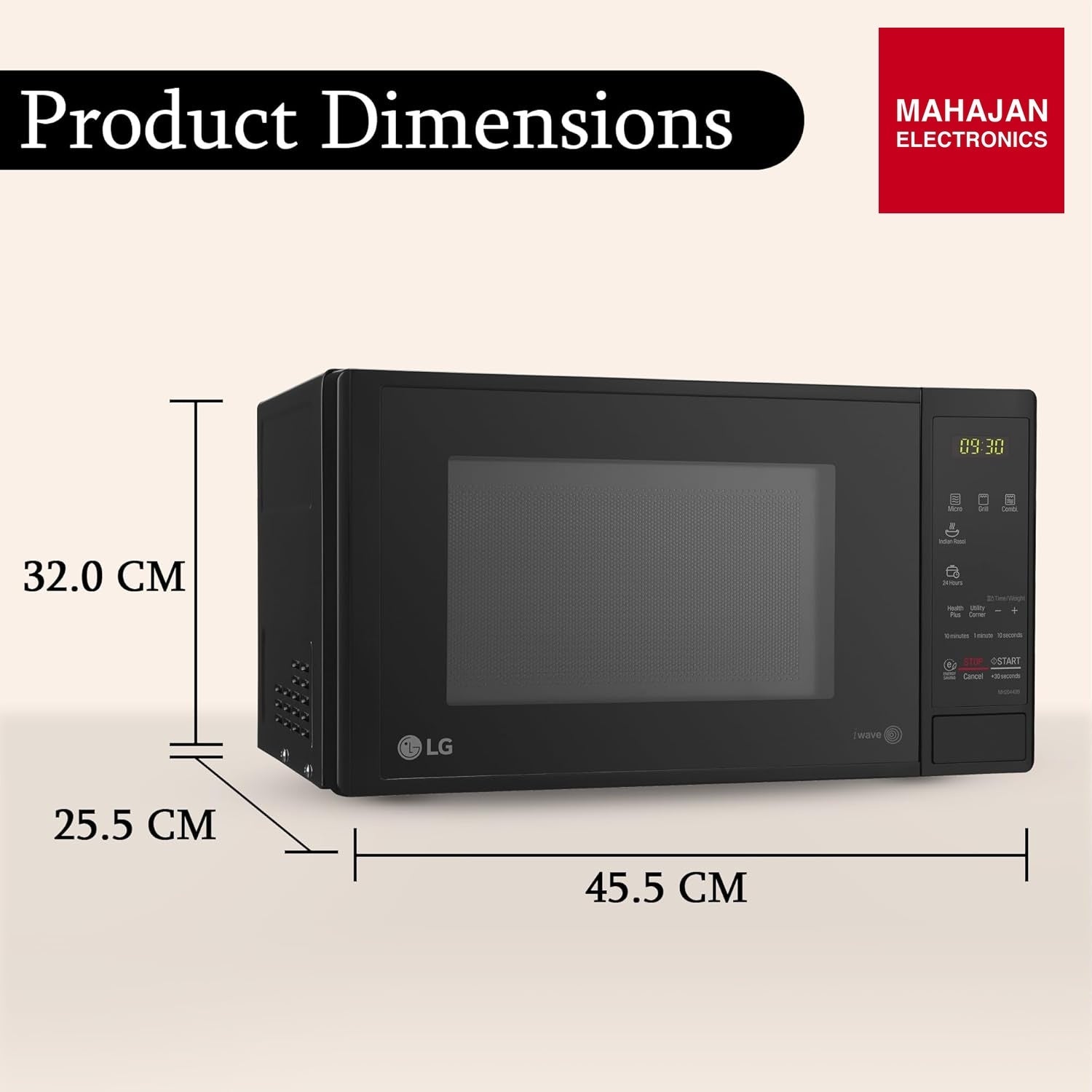 LG MH2044DB 20 L Grill Microwave Oven (Black, Anti-Bacterial Cavity, Health Plus Menu) LG