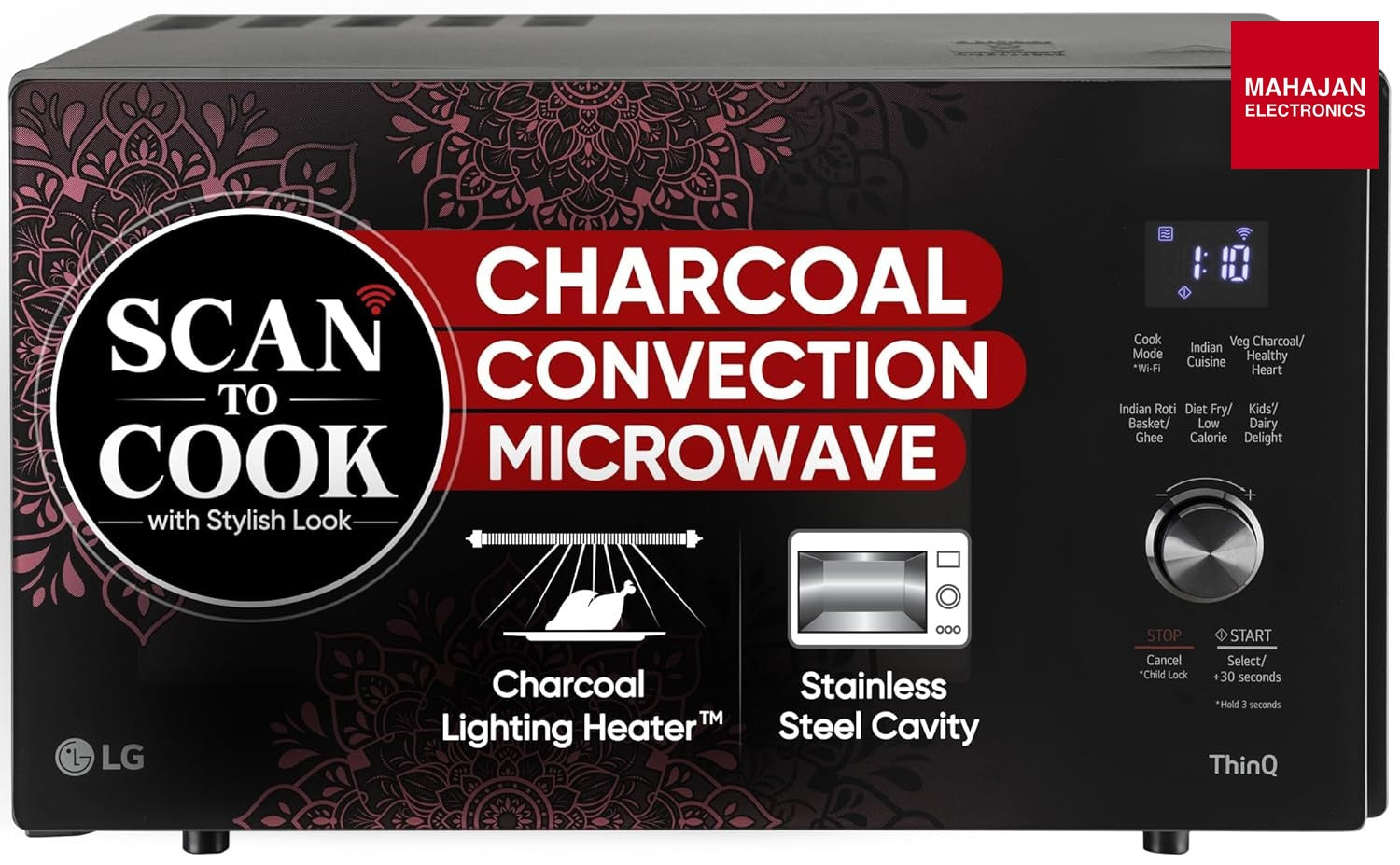 LG MJEN286VIW microwave secondary image with Mahajan Electronics logo