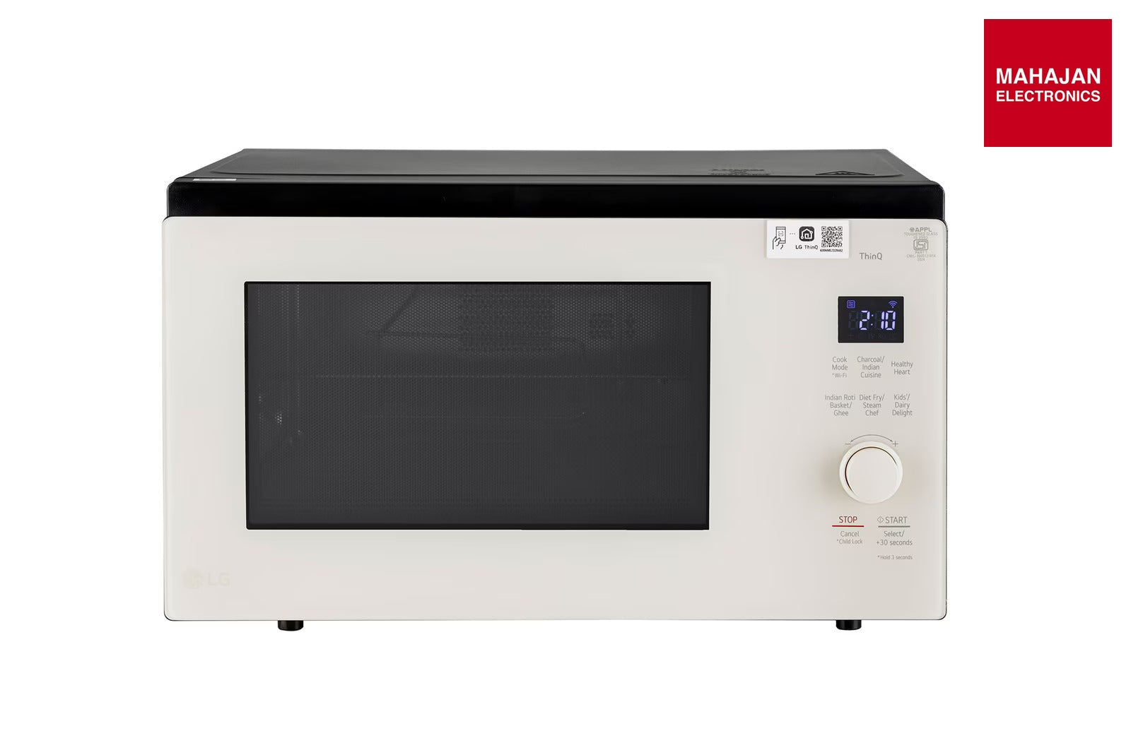 LG MJEN326SBW microwave oven secondary image with Mahajan Electronics logo