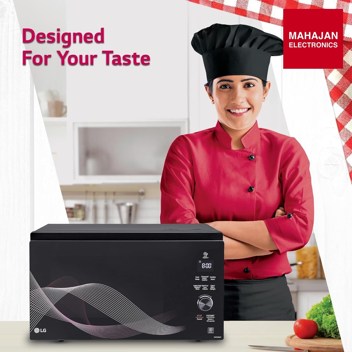 LG MJEN326UHW microwave secondary image with Mahajan Electronics logo