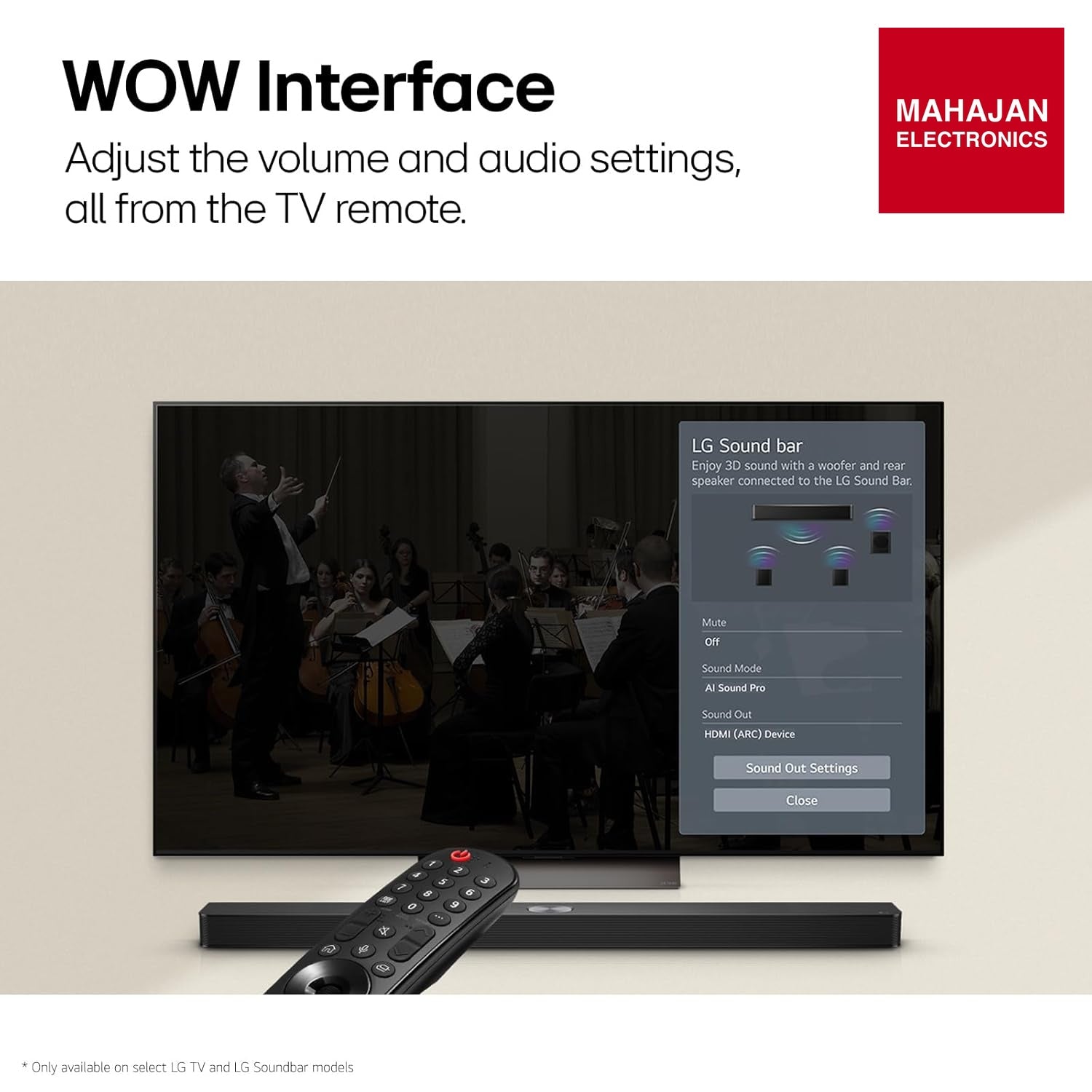 LG S40T soundbar secondary image with Mahajan Electronics logo