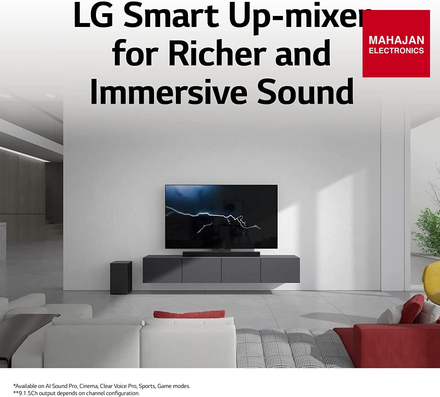 LG SC9S soundbar secondary image with Mahajan Electronics logo