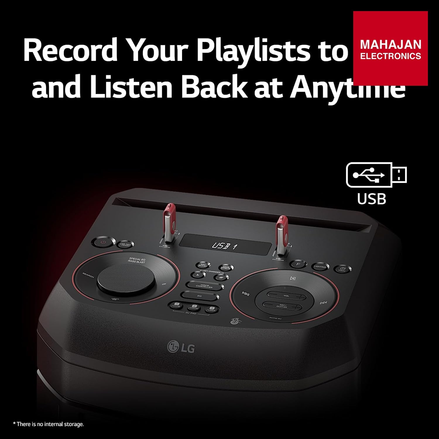 LG XBOOM RNC7 party speaker secondary image with Mahajan Electronics logo