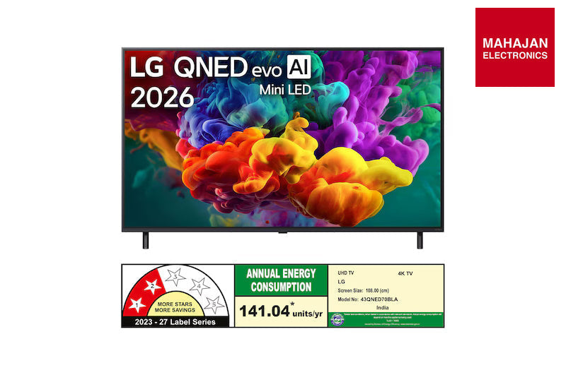 LG 43QNED70BLA 43-Inch QNED AI QNED70 Mini LED 4K Smart TV – 2026 Model — Mahajan Electronics