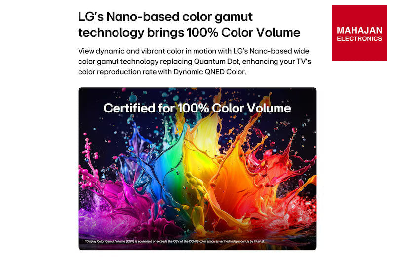 LG 43QNED70BLA 43-Inch QNED AI QNED70 Mini LED 4K Smart TV – 2026 Model — Mahajan Electronics