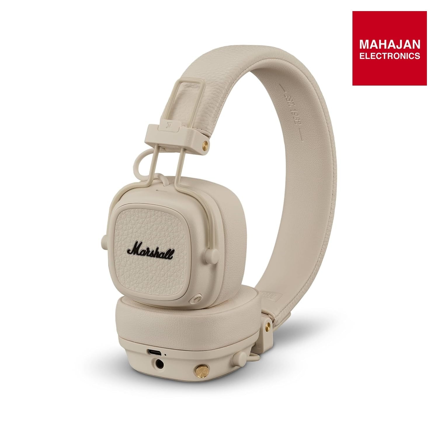 Marshall Major V Wireless On-Ear Headphones (Cream) | 100+ Hours Battery, Bluetooth, Fast Charging – Buy Online at Mahajan Electronics Marshall